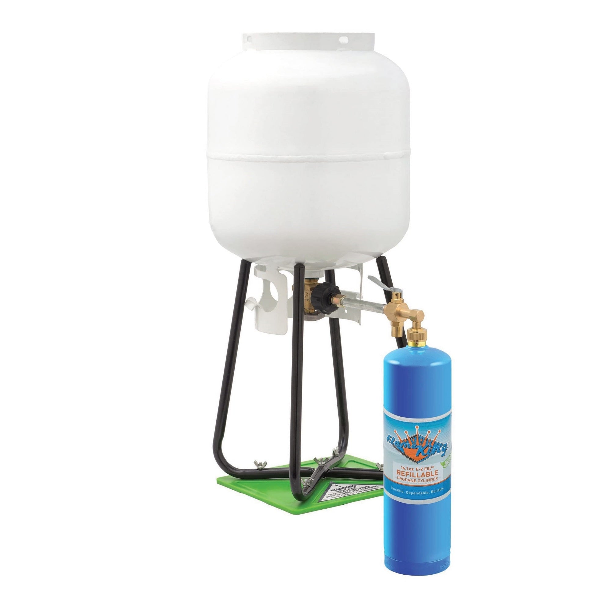 Flame King Ysn1Lbkt-14 1Lb Empty Propane Welding Cylinder Tank Kit And Cga600 Connection, Reusable, Safe & Legal Refill Option, Dot Compliant, 14.1 Oz, Blue