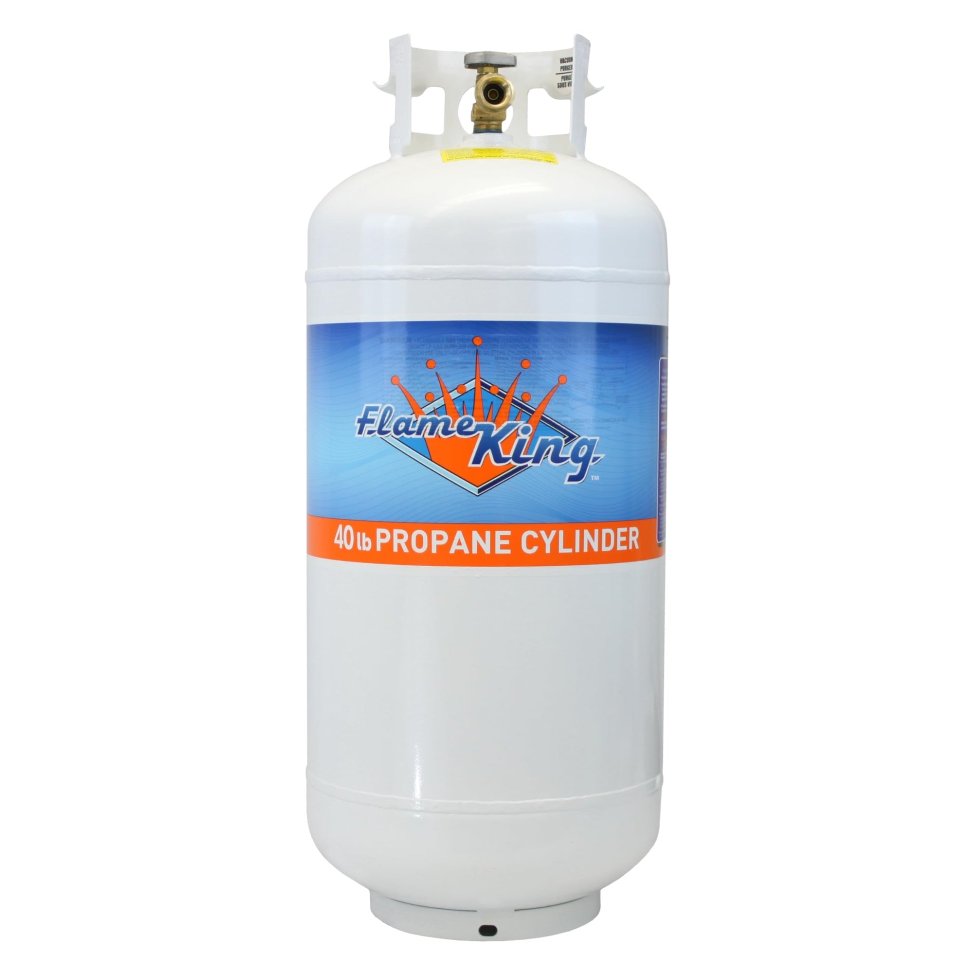 Flame King Ysn401 Steel Propane Tank Cylinder With Overflow Protection Device Valve, 40 Lb, White