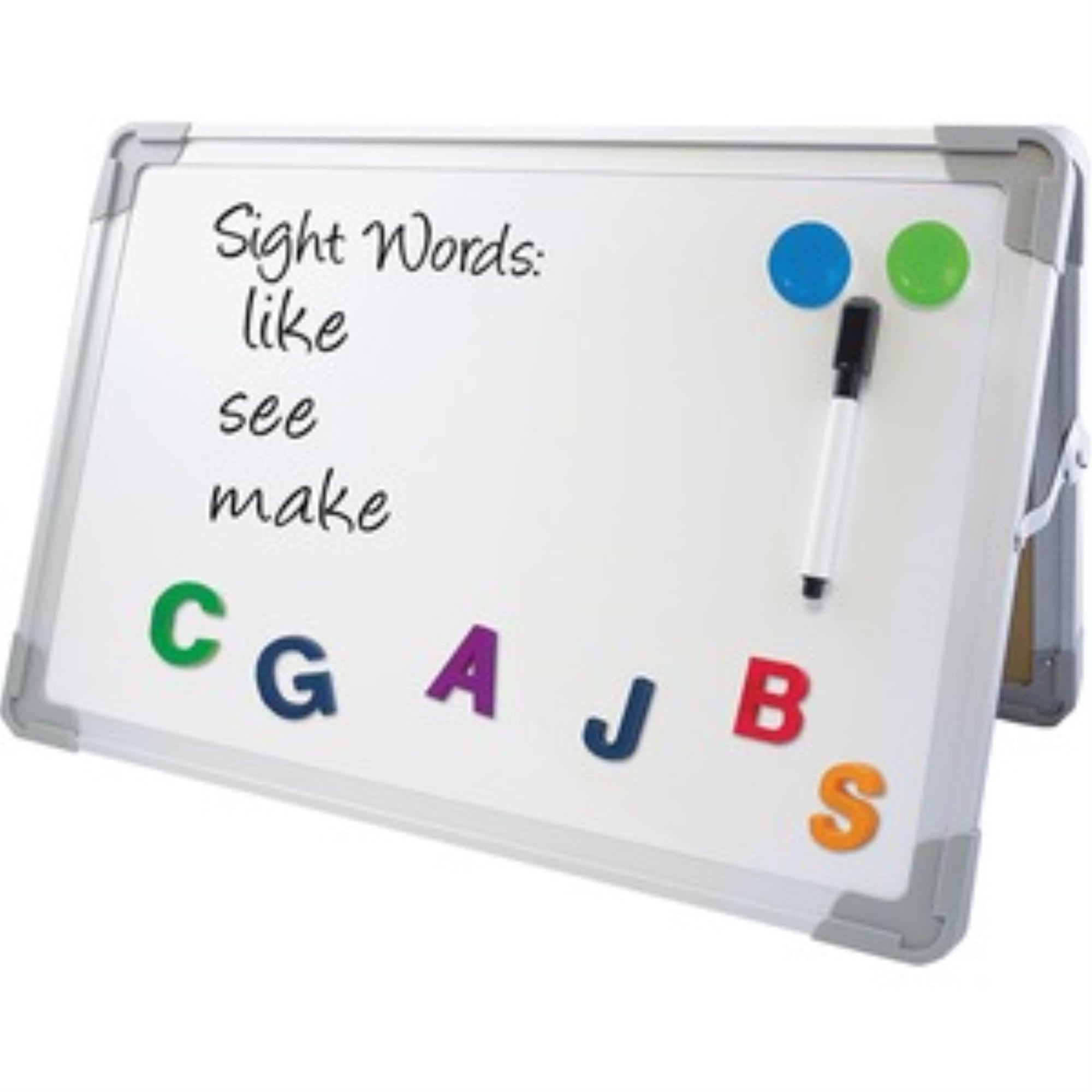 Flipside Dual-Sided Desktop Dry Erase Board, 18 x 12, White Surface, Silver Aluminum Frame