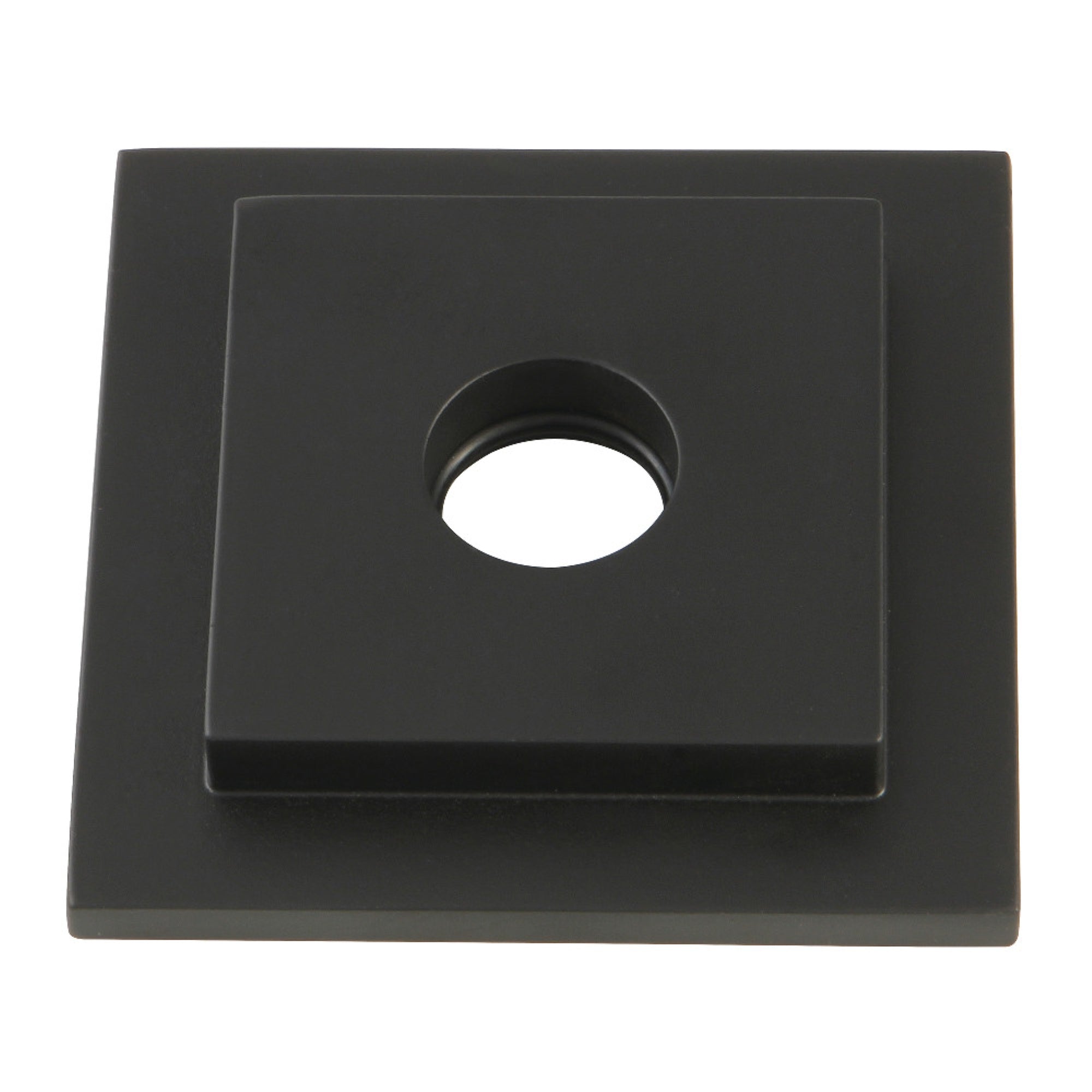 Kingston Brass Flsquare0 Claremont Heavy Duty Square Solid Cast Brass Shower Flange, Matte Black