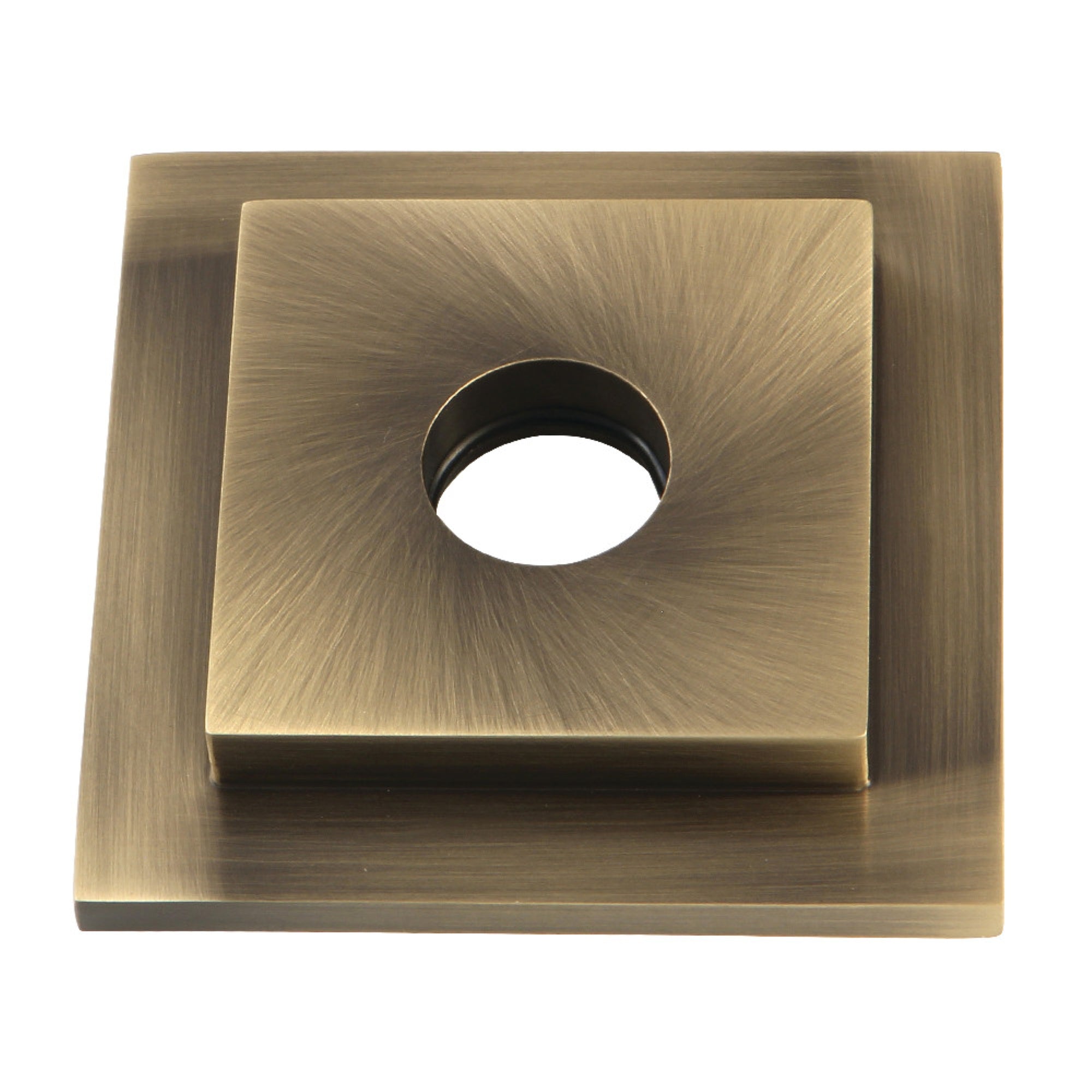 Kingston Brass Flsquare3 Claremont Heavy Duty Square Solid Cast Brass Shower Flange, Antique Brass