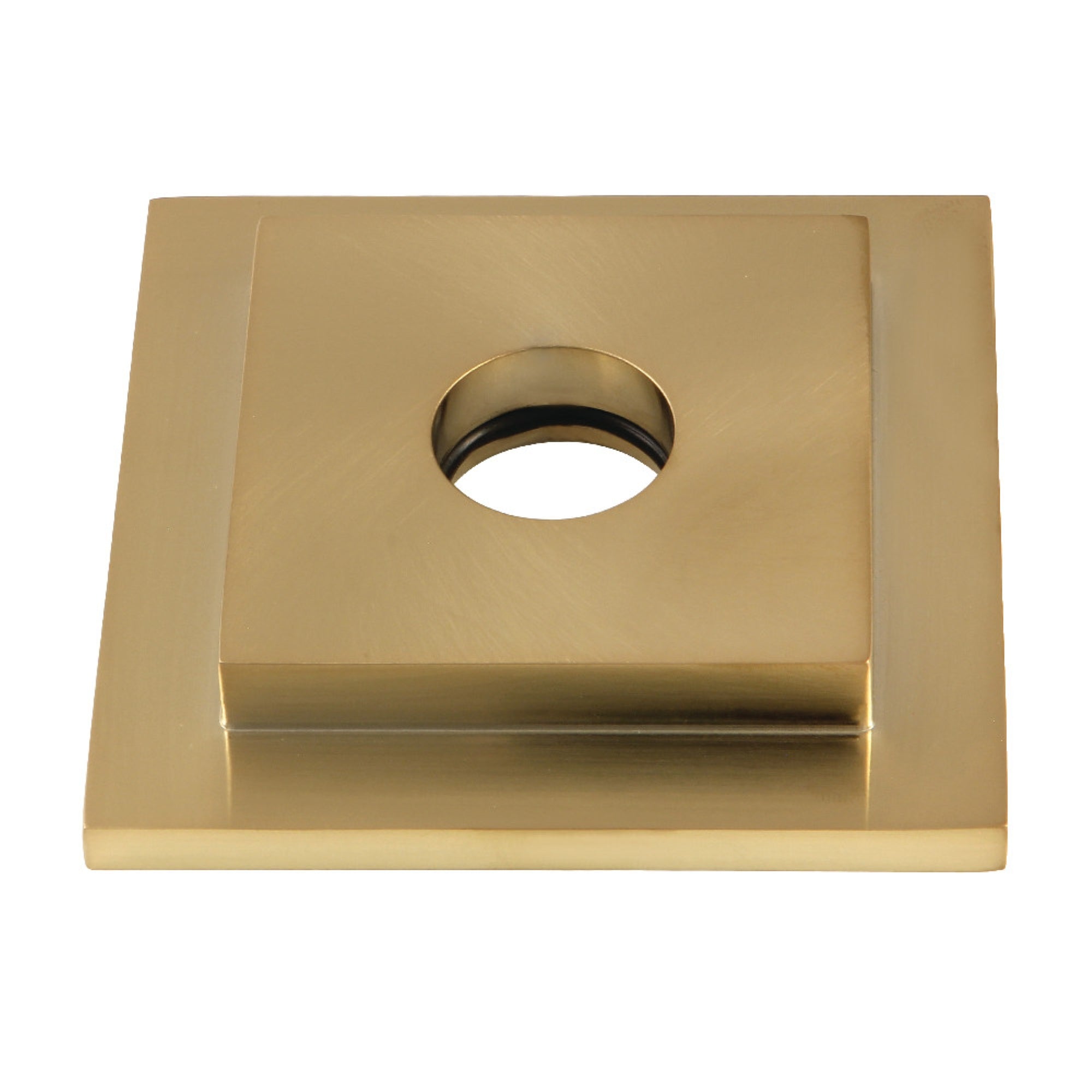 Kingston Brass Flsquare7 Claremont Heavy Duty Square Solid Cast Brass Shower Flange, Brushed Brass