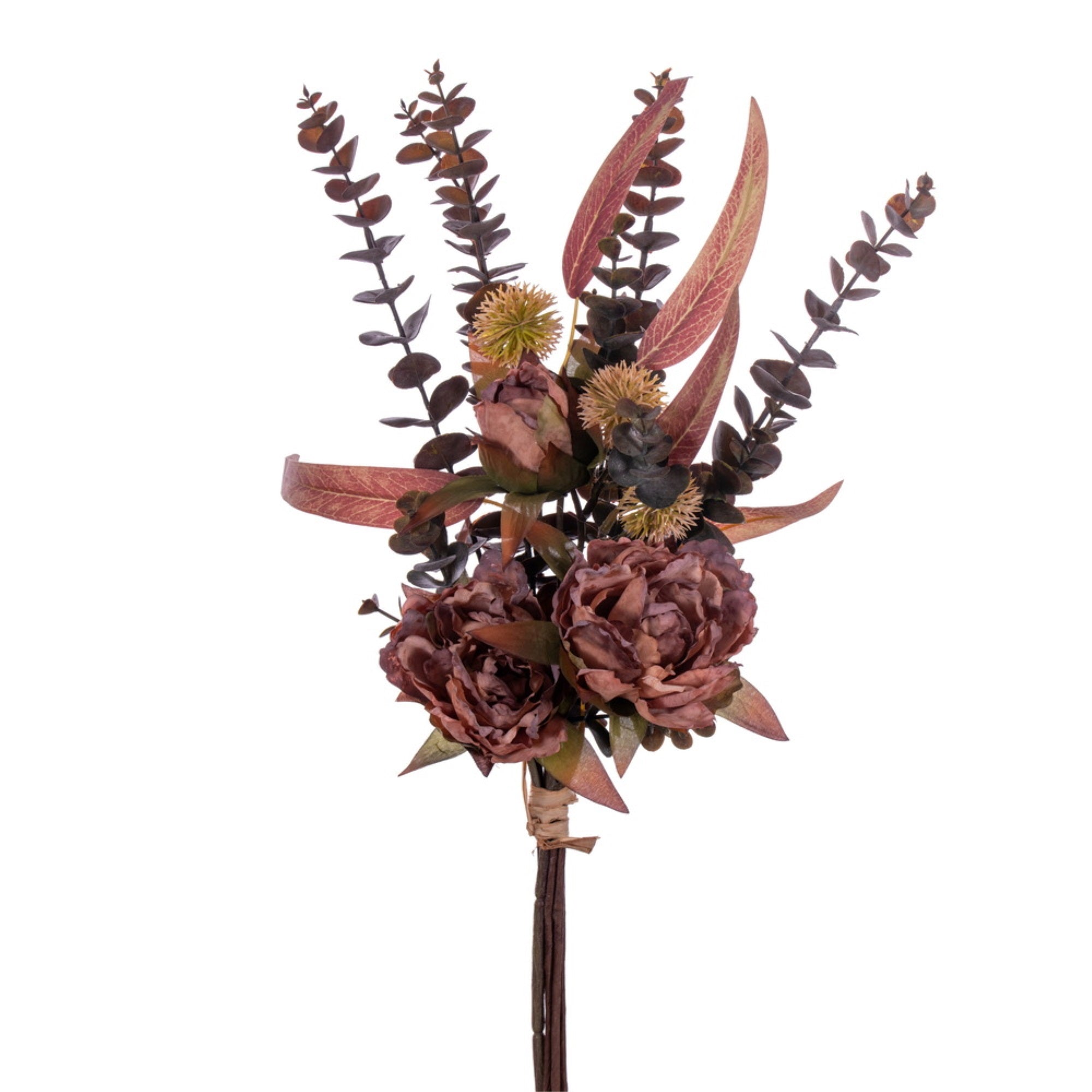 Vickerman 21.5” Mauve Artificial Dried Peony Eucalyptus Bundle.