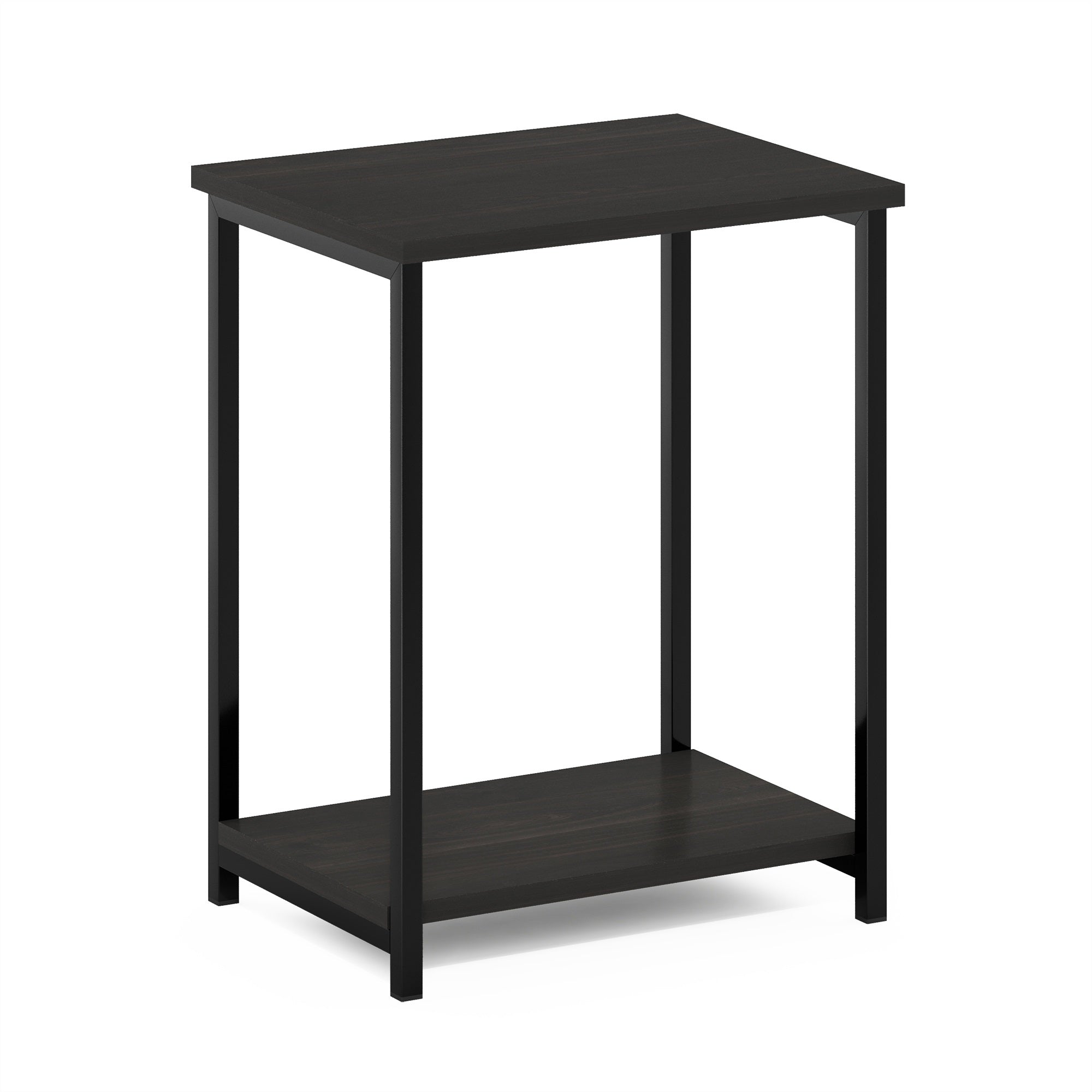 Furinno Simplistic Industrial Metal Frame End Table  1-Pack  Espresso