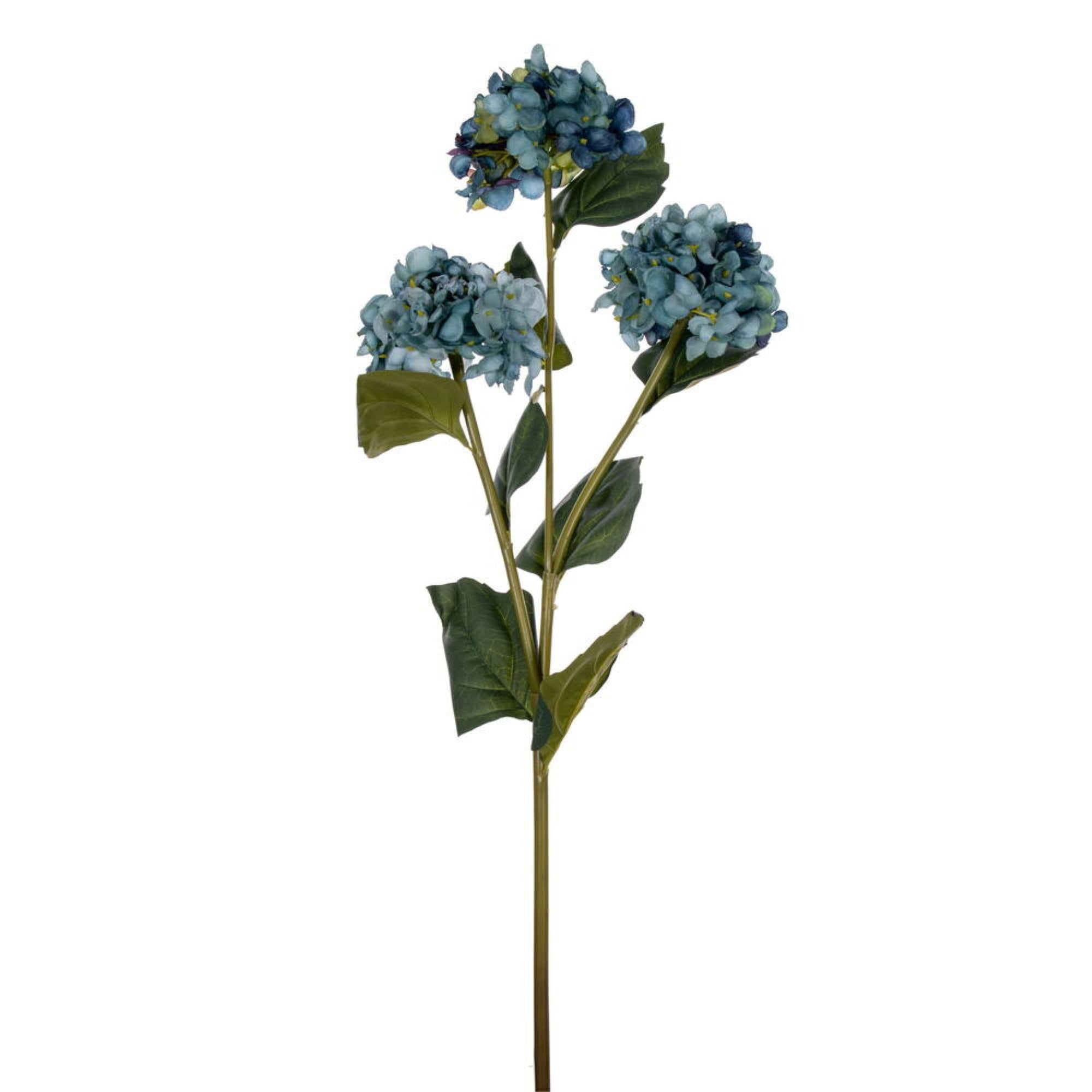 Vickerman 33” Sea Blue Artificial Hydrangea Spray with Three Flower Heads 2 per bag.