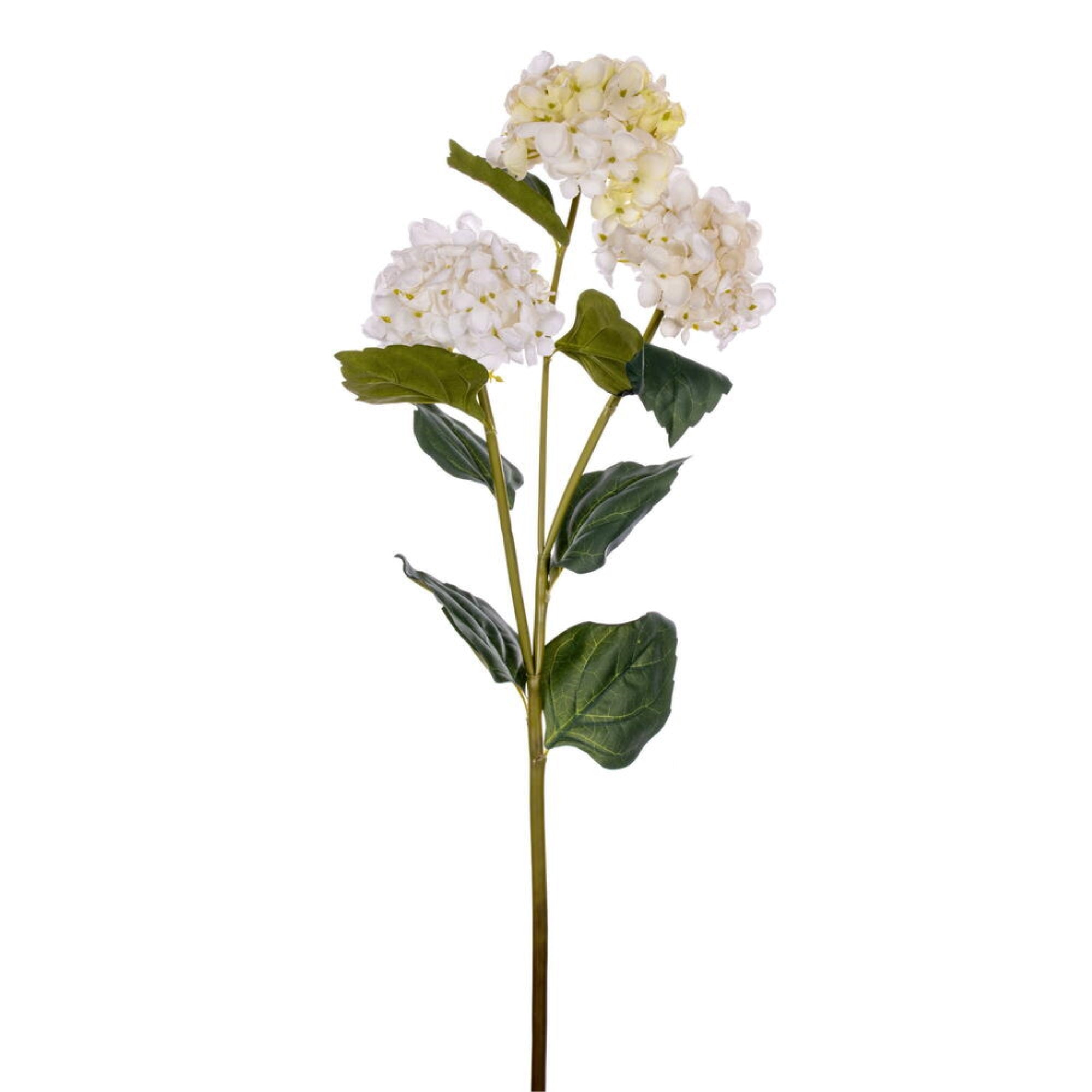 Vickerman 33” White Artificial Hydrangea Spray with Three Flower Heads 2 per bag.