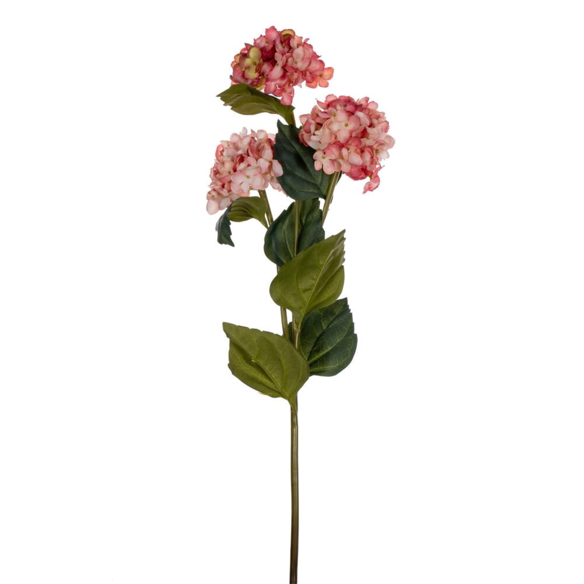Vickerman 33” Salmon Artificial Hydrangea Spray with Three Flower Heads 2 per bag.