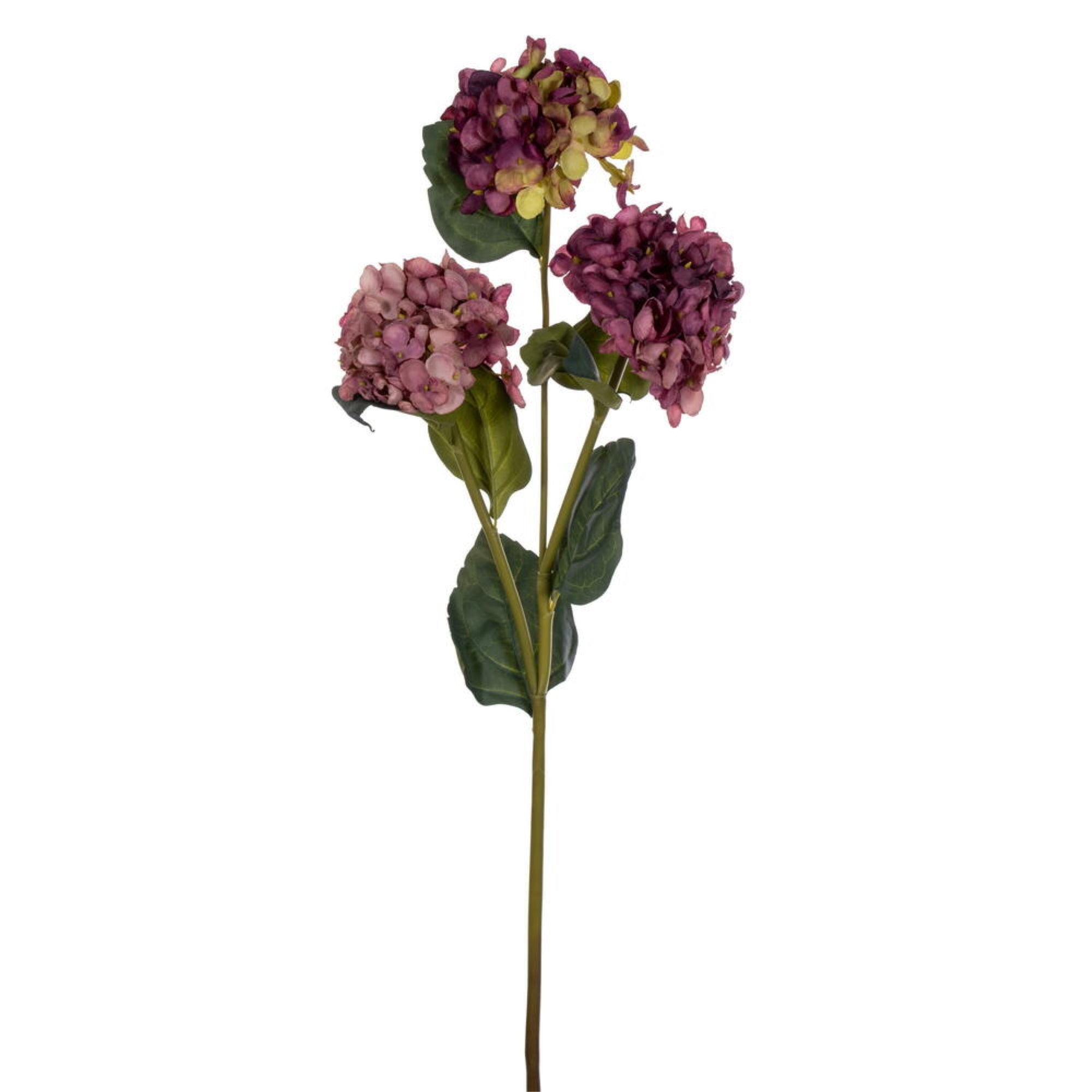 Vickerman 33” Mauve Artificial Hydrangea Spray with Three Flower Heads 2 per bag.