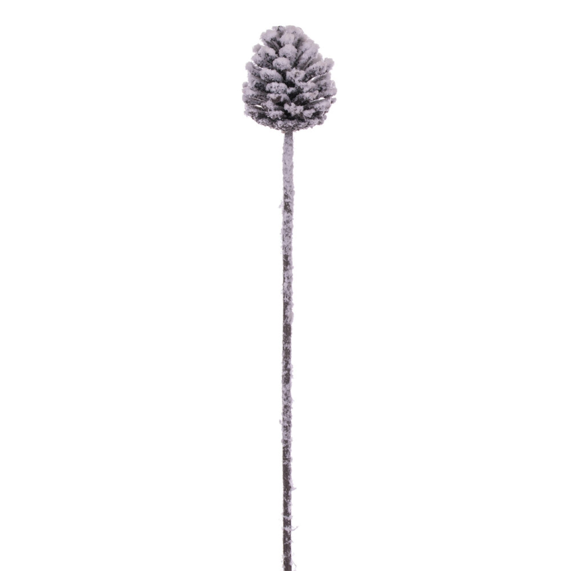 Vickerman 27” Glitter Artificial Snow Pinecone Stem 4 per bag.