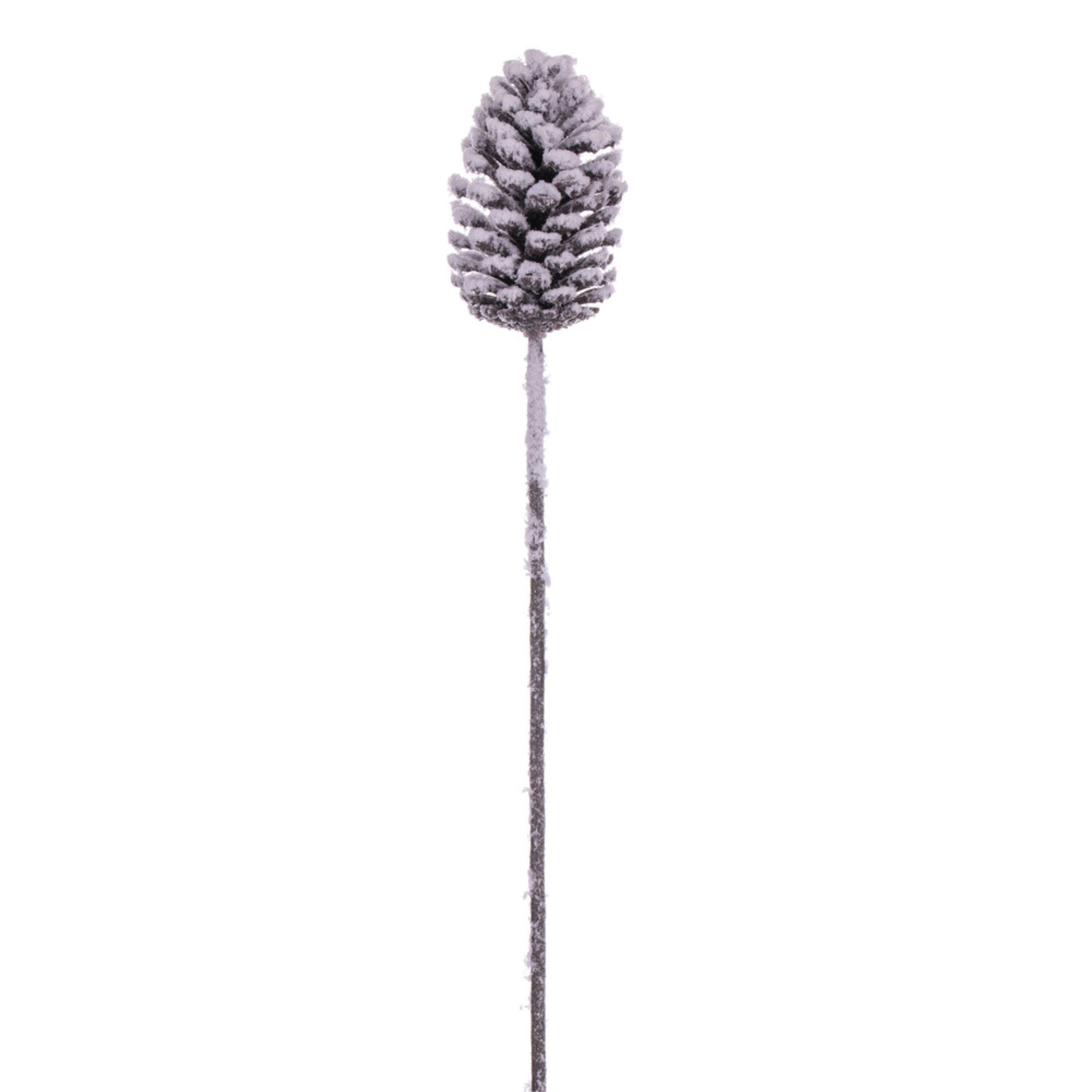 Vickerman 28.5” Glitter Artificial Snow Pinecone Stem 3 per bag.