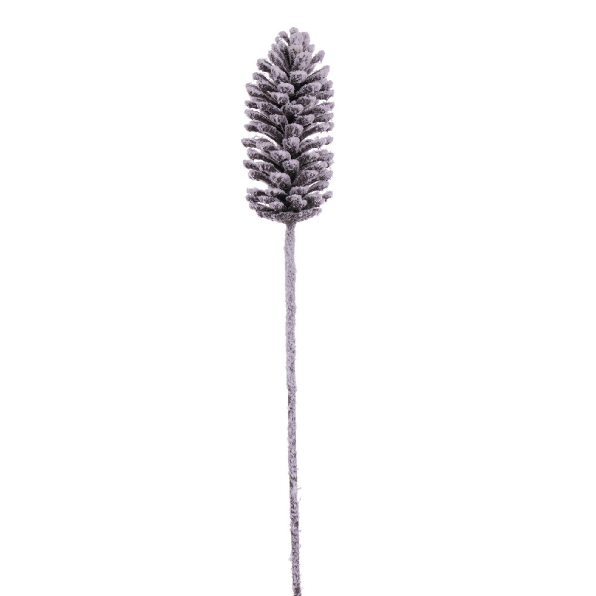 Vickerman 30” Glitter Artificial Snow Pinecone Stem 2 per bag.