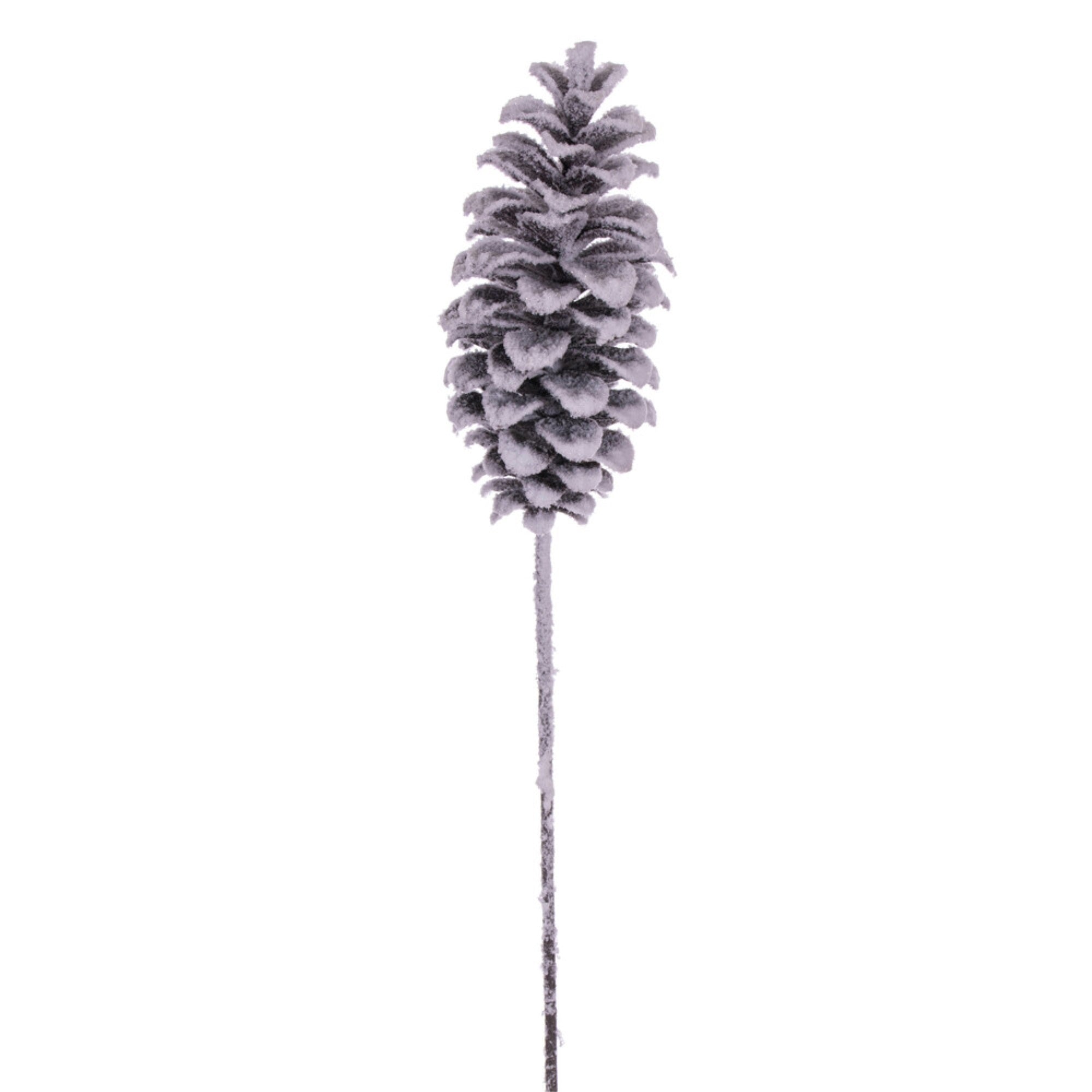 33” Grand Gltr Snow Pinecone Stem