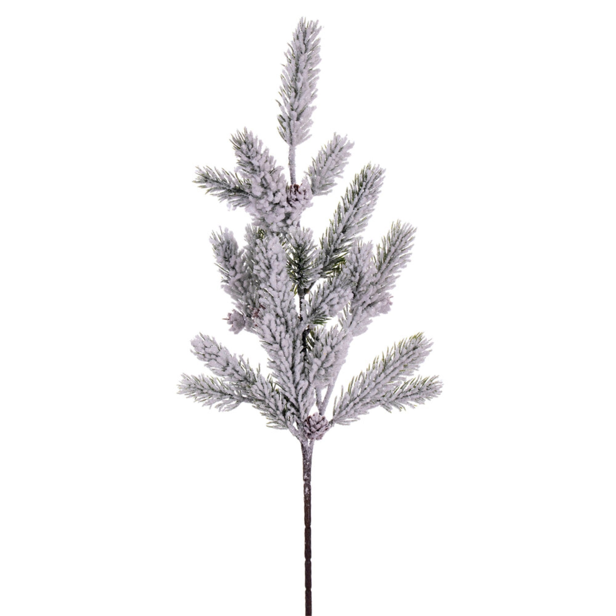 Vickerman 19.5 Snowy Glitter Aritificial Pinecone Fir Spray 4 Per Bag.