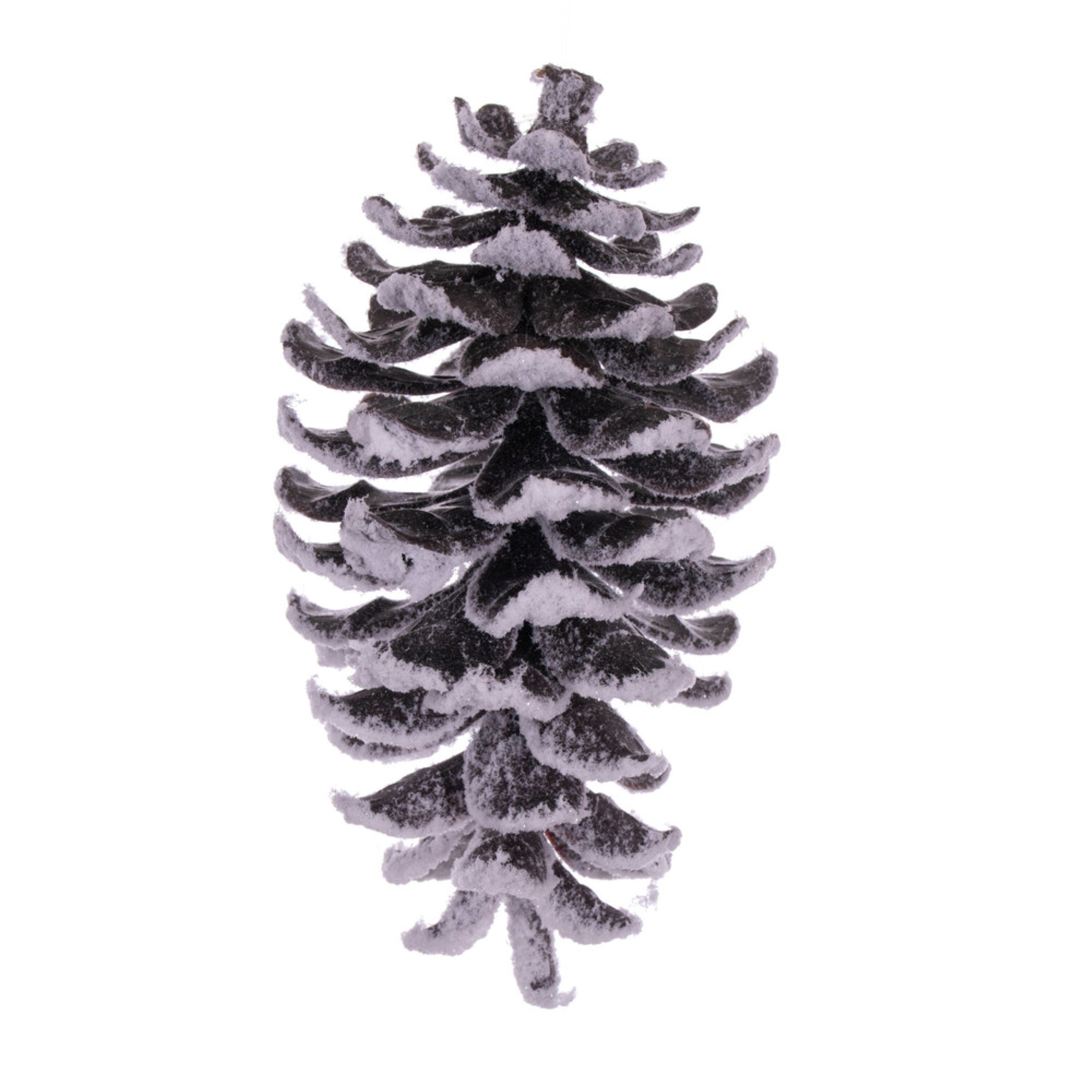 Vickerman 8” Snowy Glitter Pinecone Ornament 2 per bag.