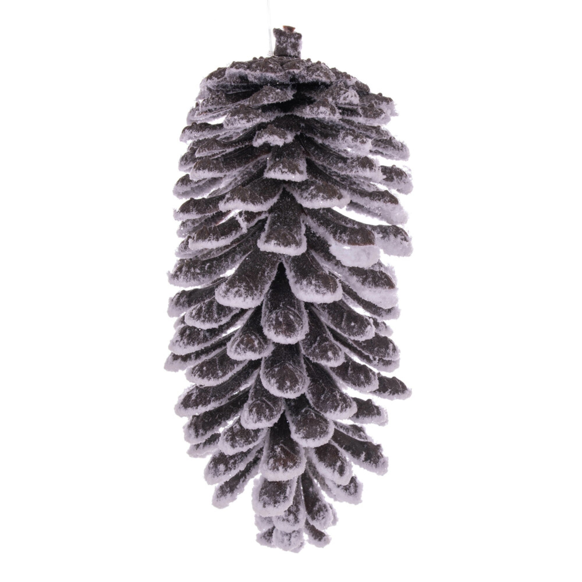 Vickerman 7” Snowy Glitter Pinecone Ornament 3 per bag.