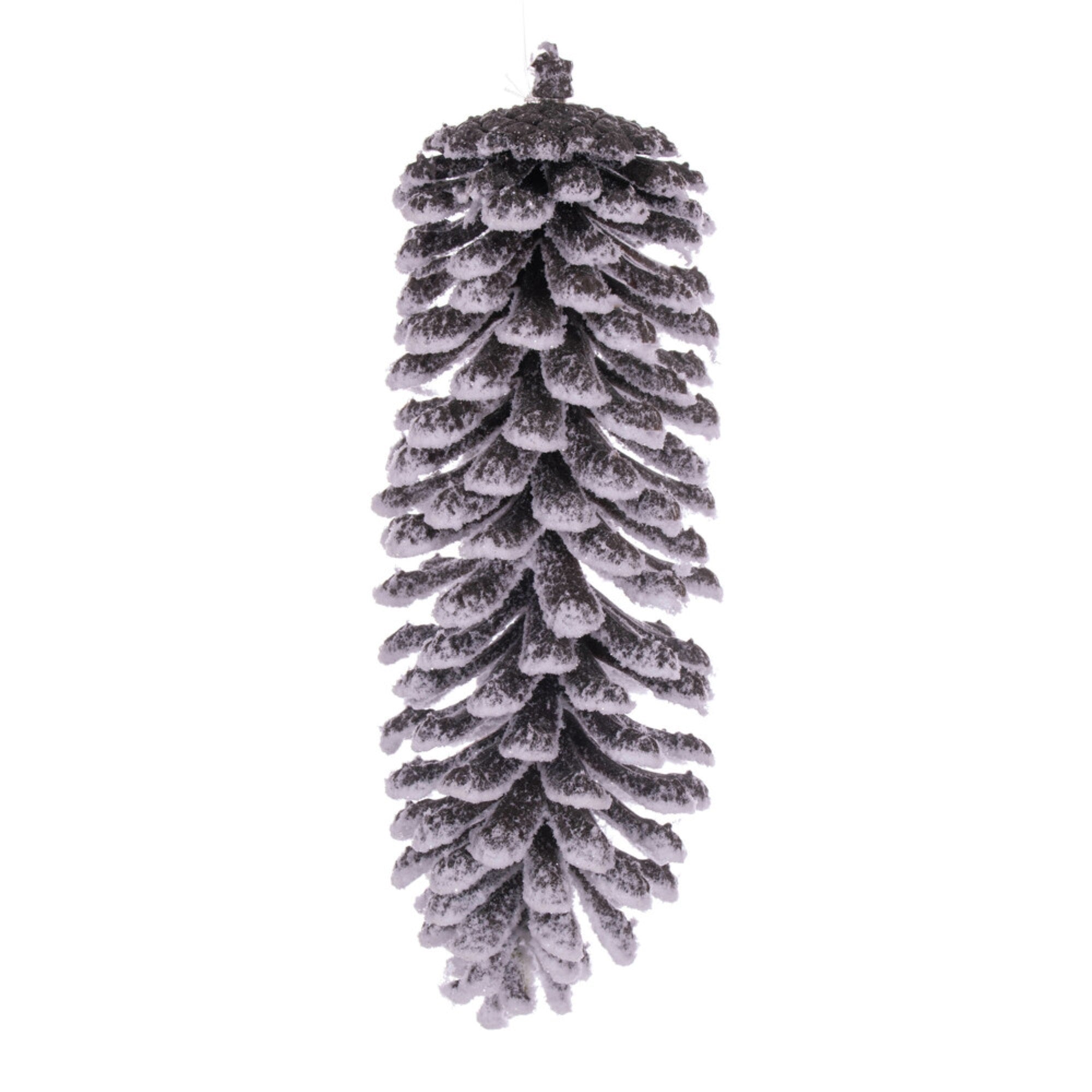 Vickerman 9” Snowy Glitter Pinecone Ornament 2 per bag.
