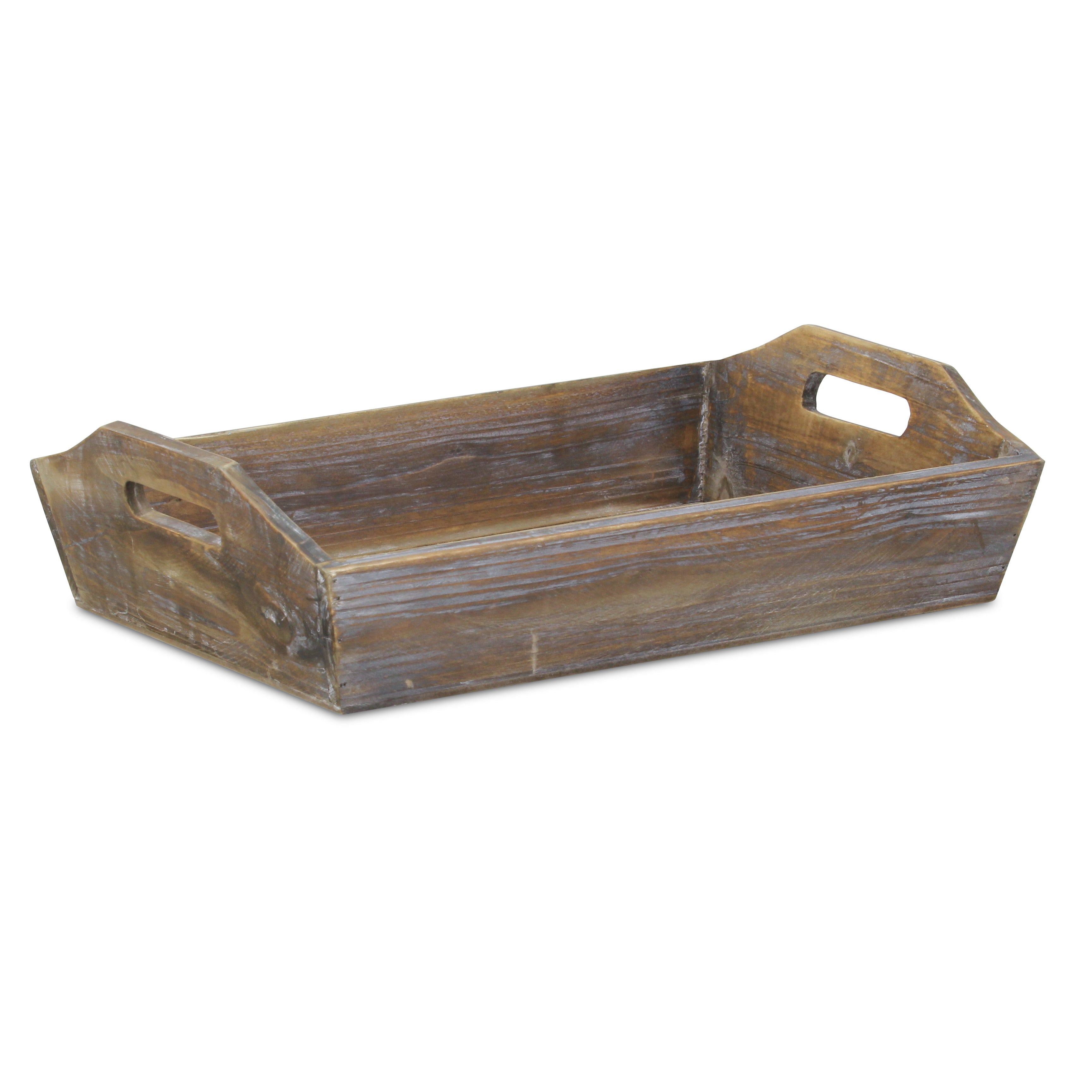 Valentin Deep Wooden Handled Tray - Brown