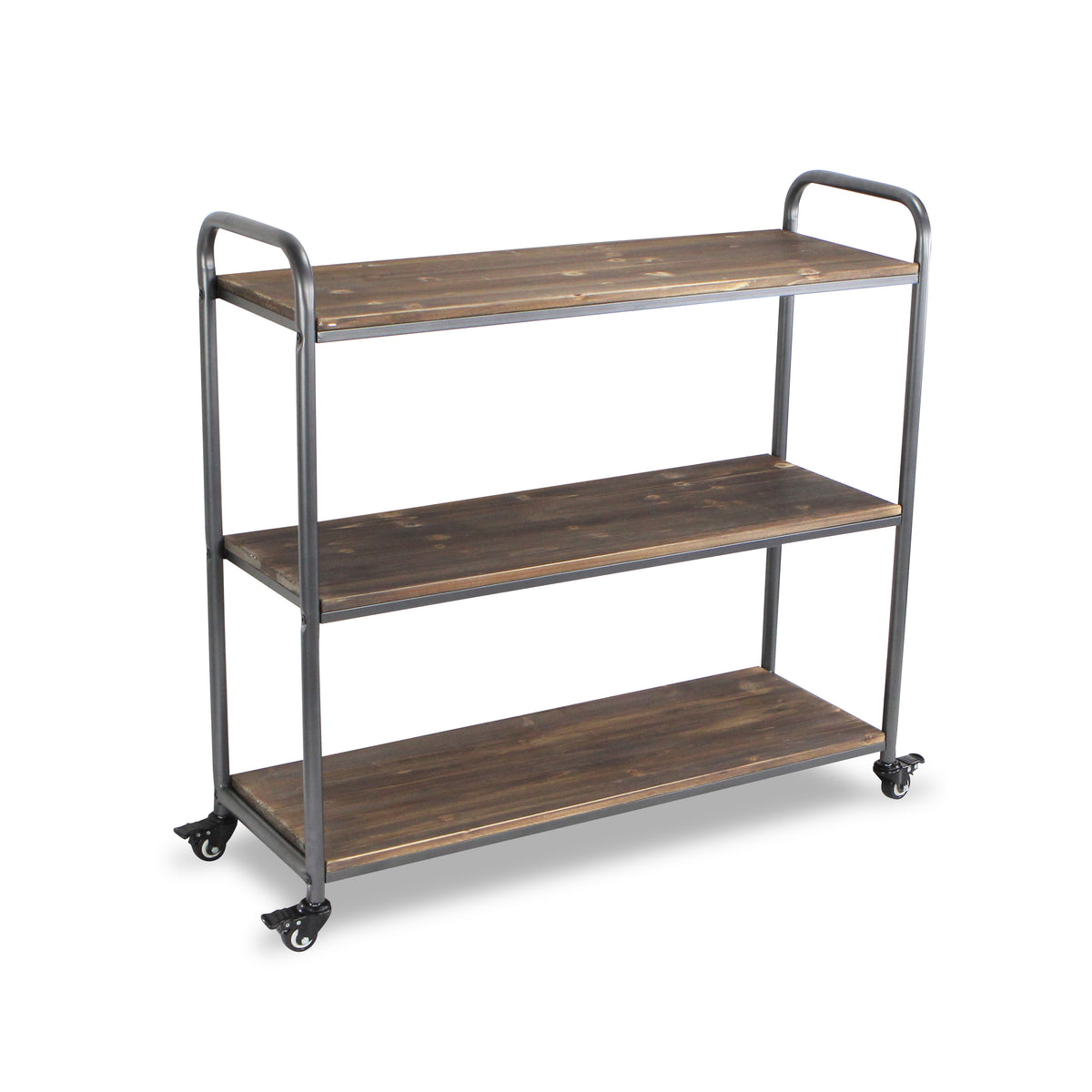 Lysan Tiered Wood Top Metal Frame Cart