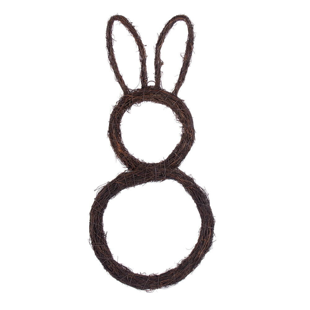 26”H x 12”W Bunny Outline Twig Wreath