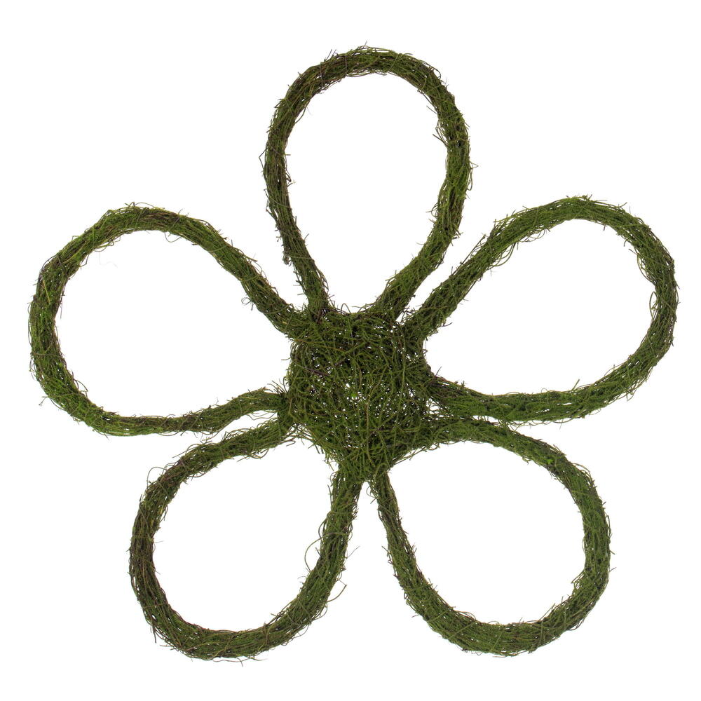 24”Hx24”W Flower Outln Mossy Twig Wreath