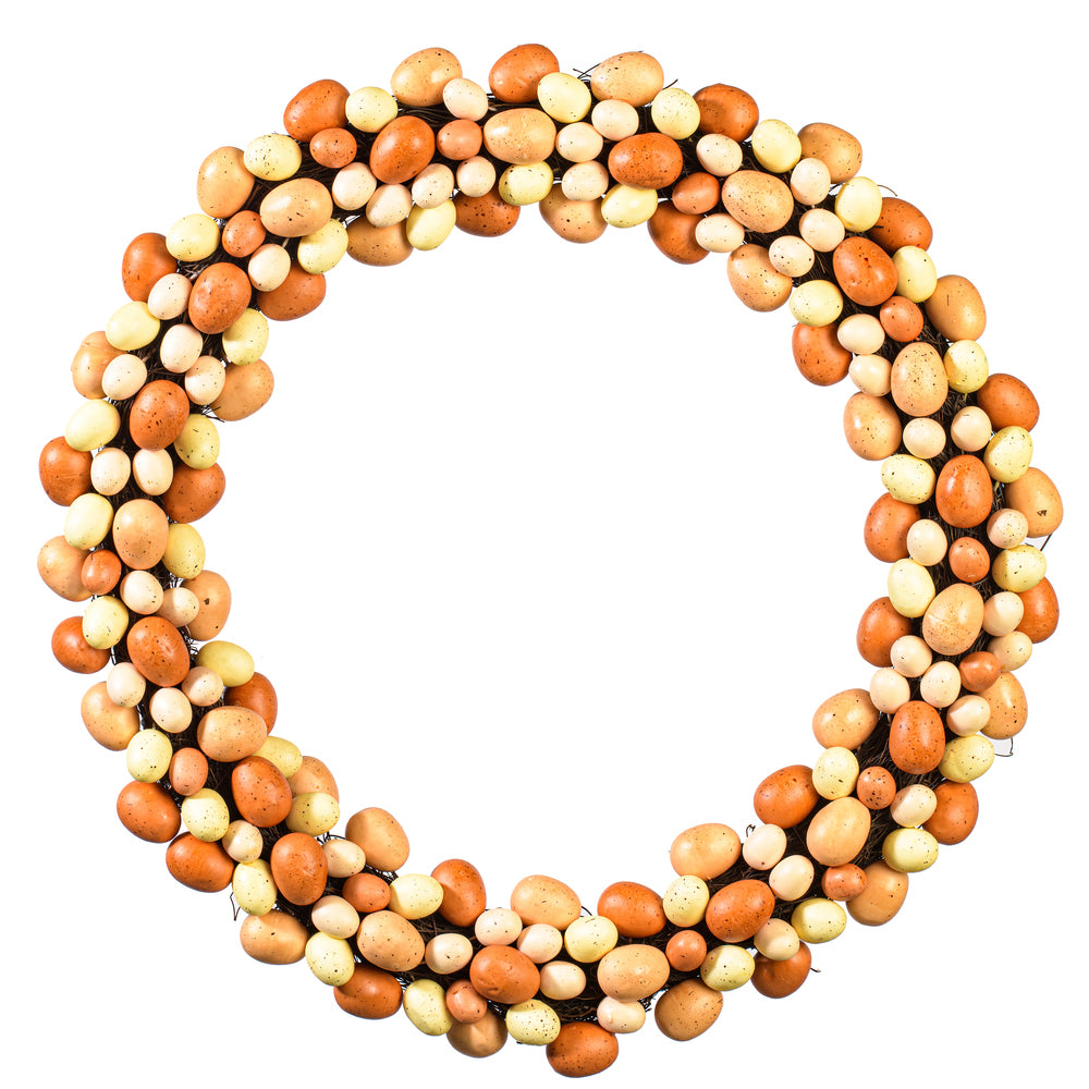 24” Coral/White Easter Eggs Wreath