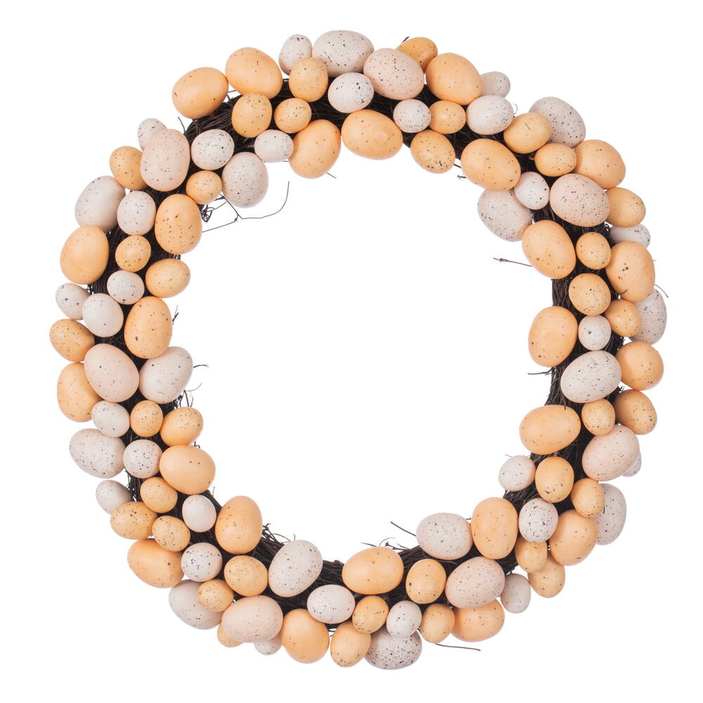 18” Orange/Ivory Easter Eggs Wreath
