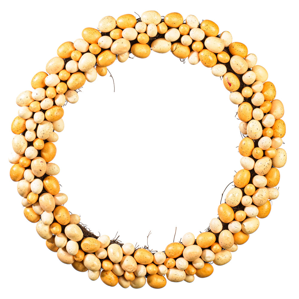24” Orange/Ivory Easter Eggs Wreath