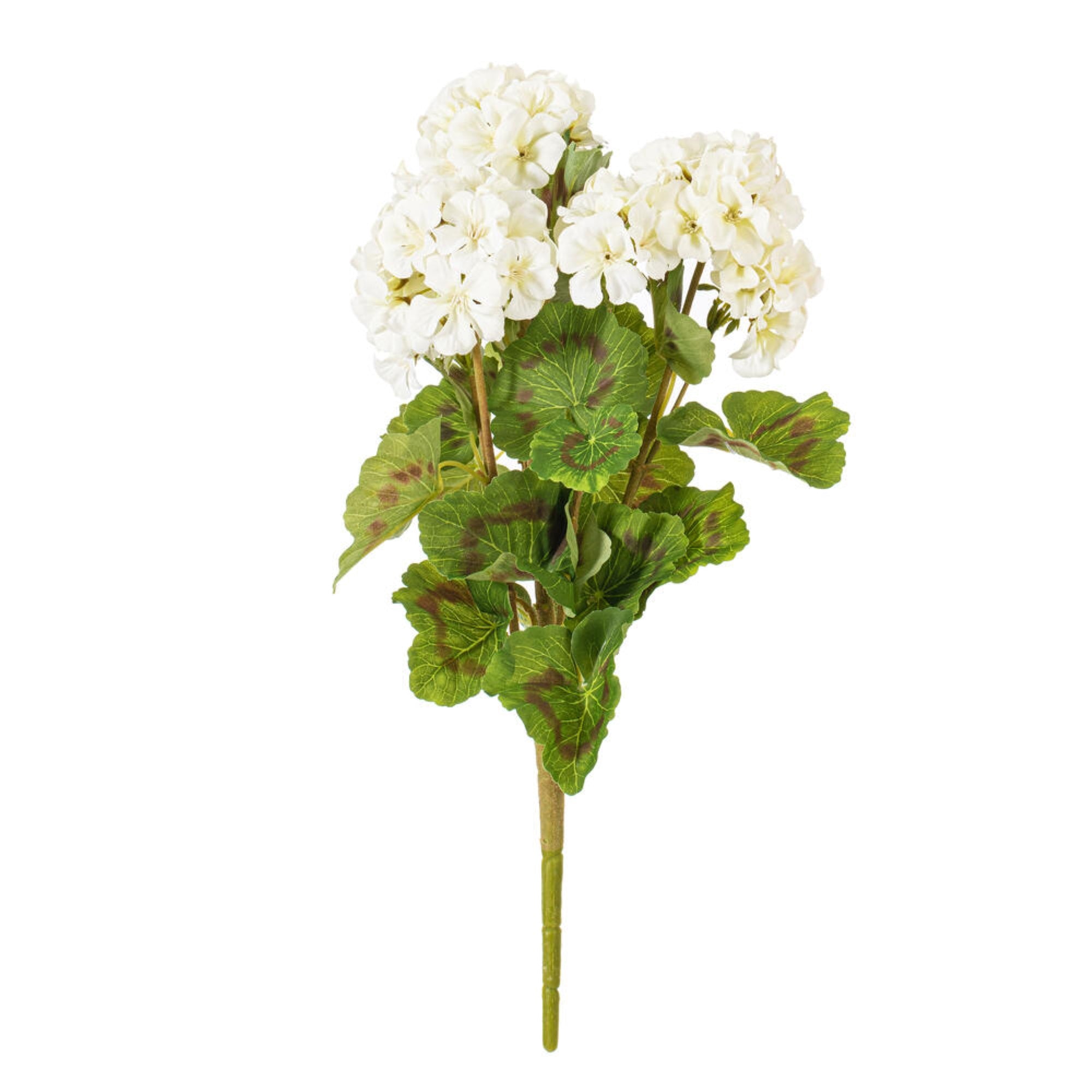 Vickerman 18” Artificial White Geranium Bush, 4 per Pack.