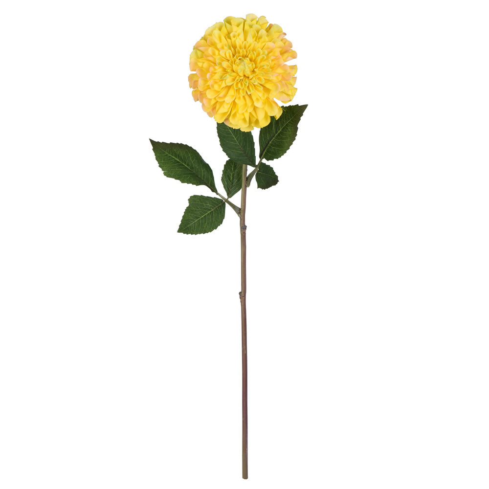 Vickerman 24” Yellow Zinnia Stem 3/Pk - FQ180604