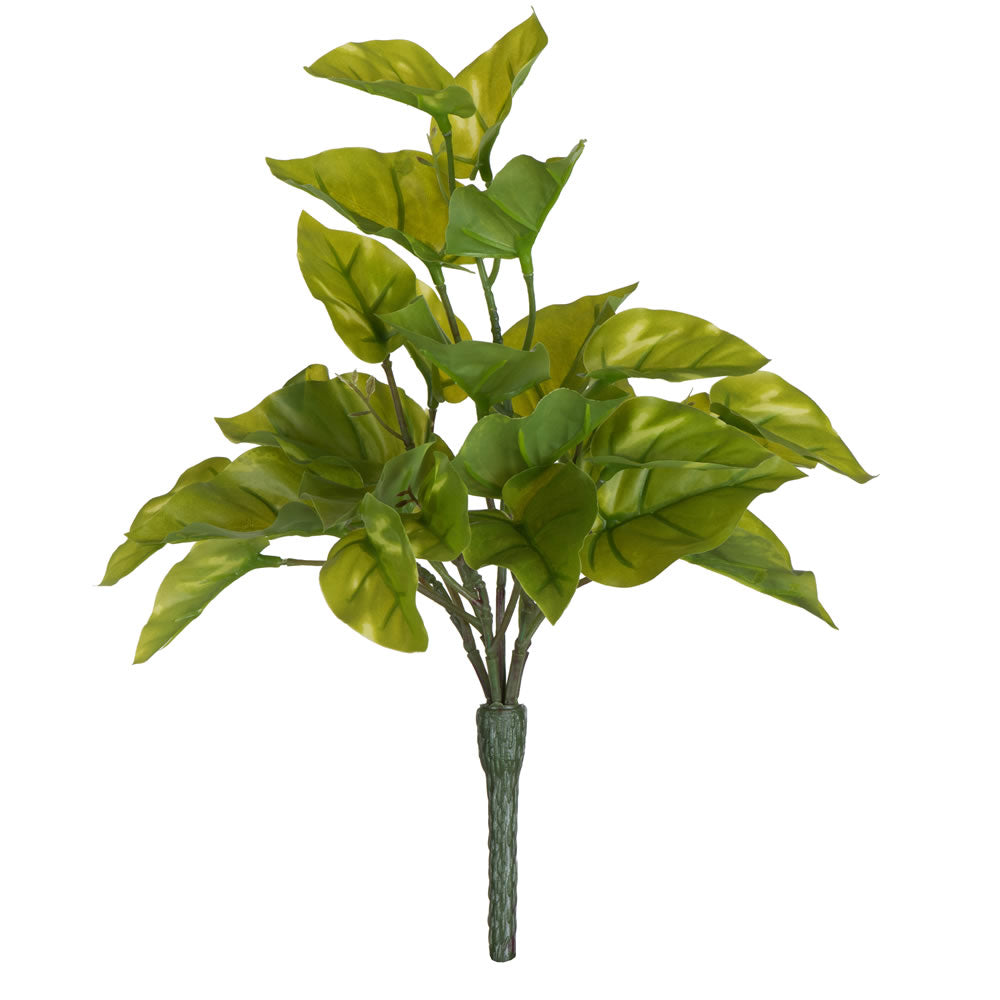 Vickerman 12” Green Pothos Leaf Bush 3/Pk - FQ181901