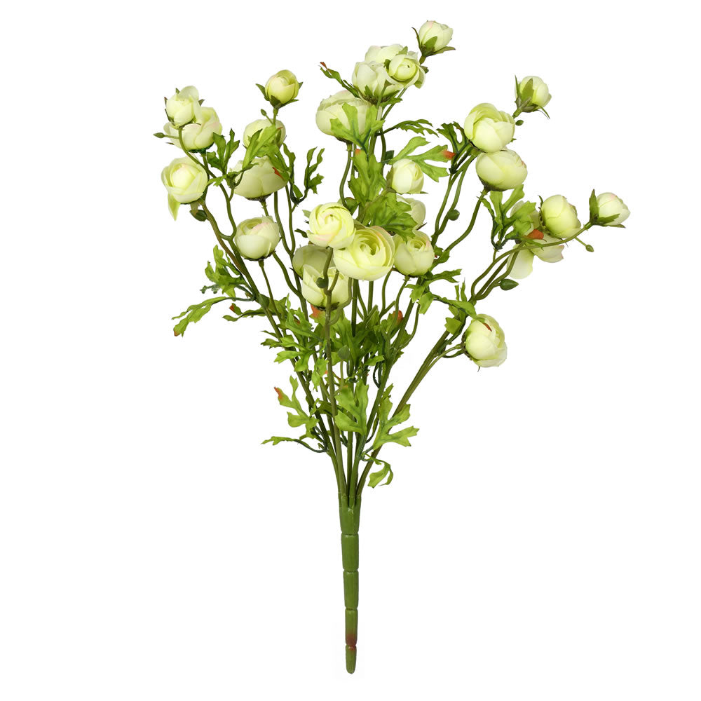Vickerman 18” Light Green Ranunculus Bush - FQ190204