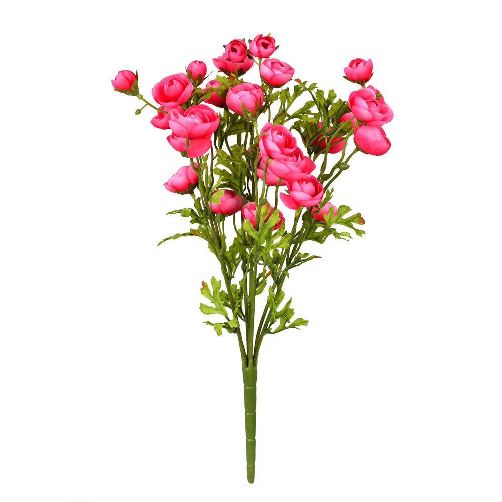Vickerman 18” Pink Ranunculus Bush - FQ190279