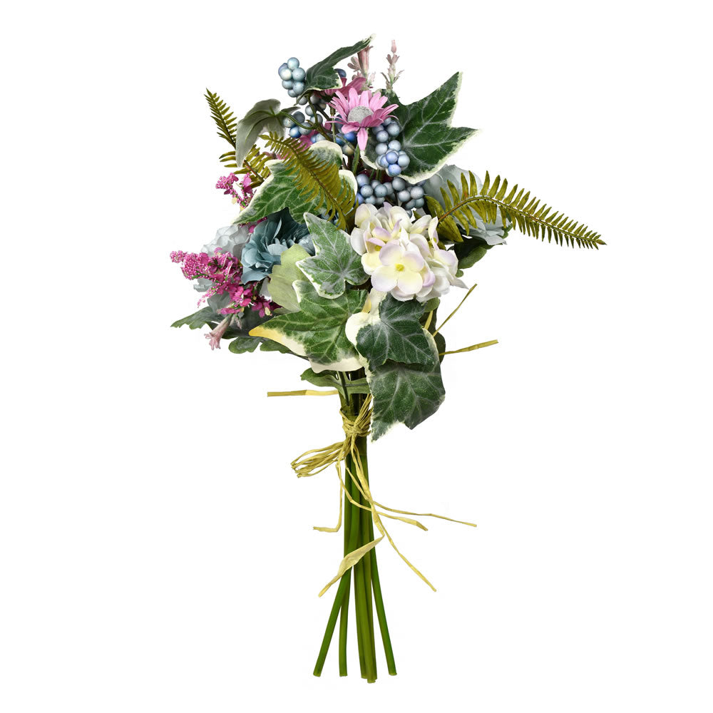 Vickerman 16” Rose/Hydrangea Purple Bouquet - FQ190310