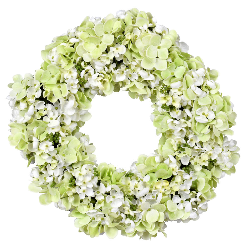 Vickerman 16” Green Hydrangea Wreath - FQ190804