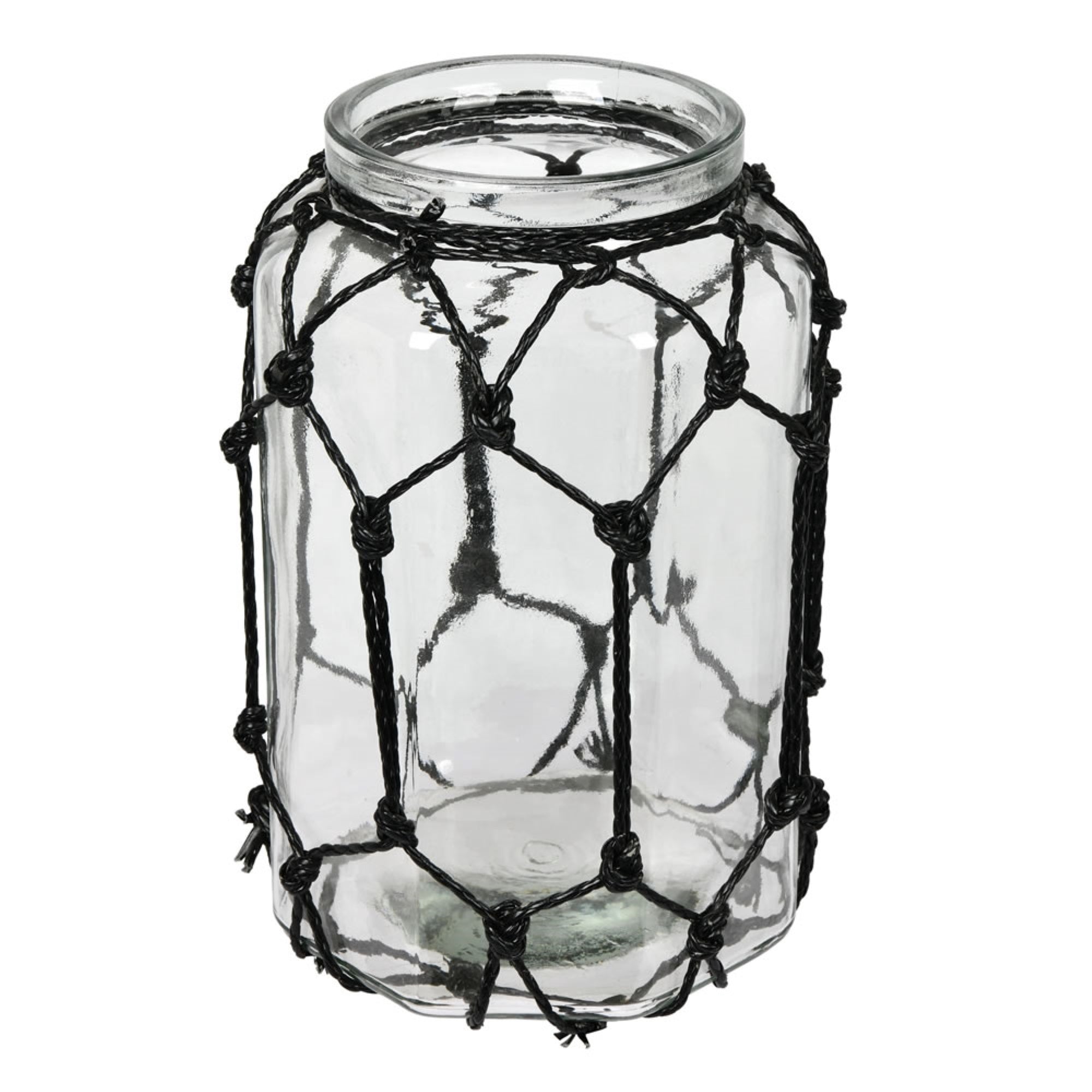 10.3” Glass Jar with Black Rope
