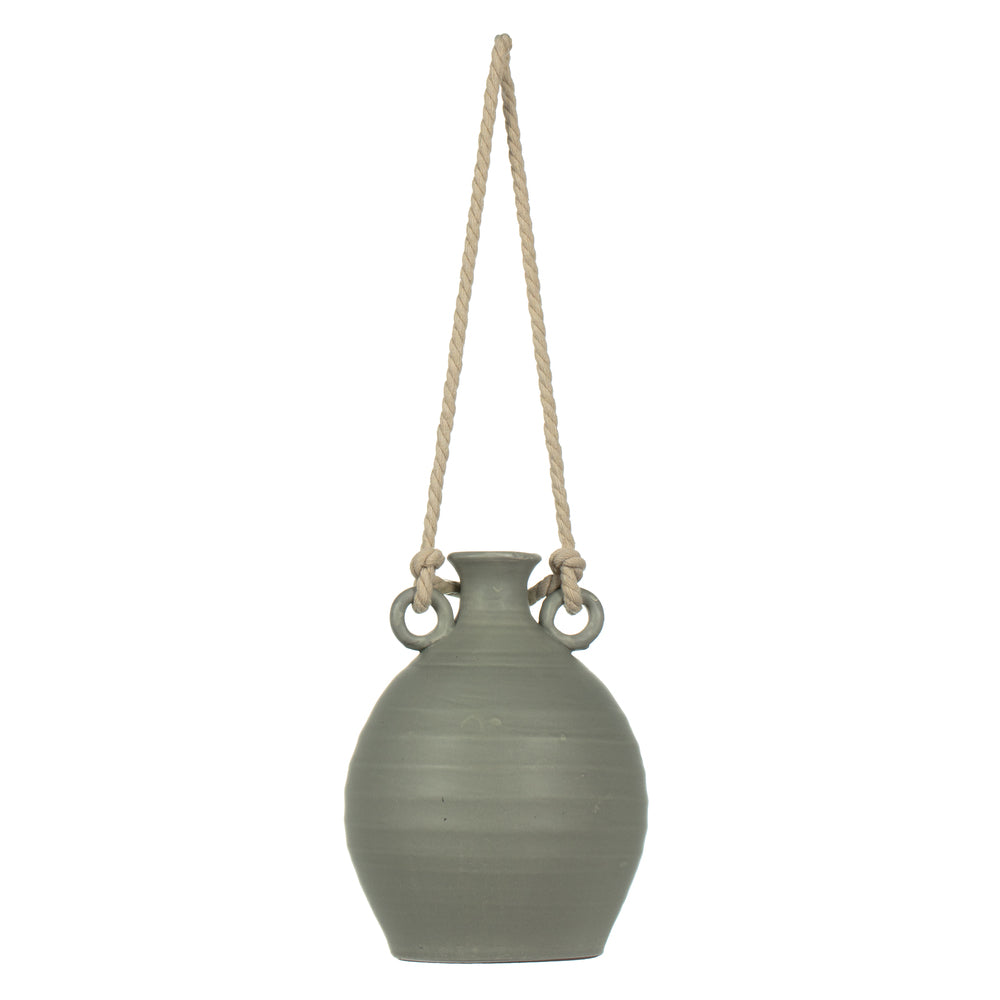 Vickerman 10” Beige Terracotta Bottle Rope Handle - FQ195010