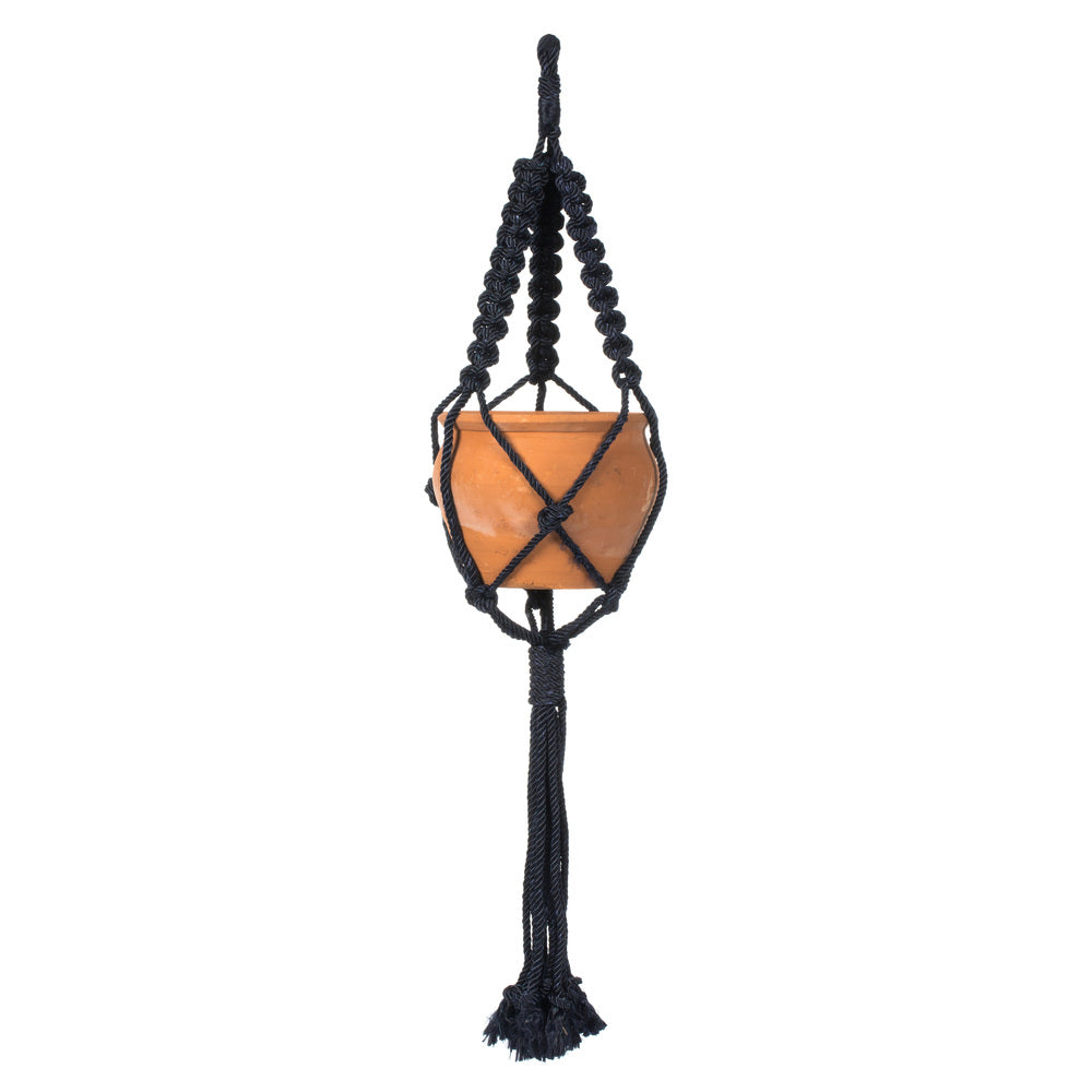 Vickerman 4.5” Terracotta Pot in Navy Rope Hanger - FQ195104