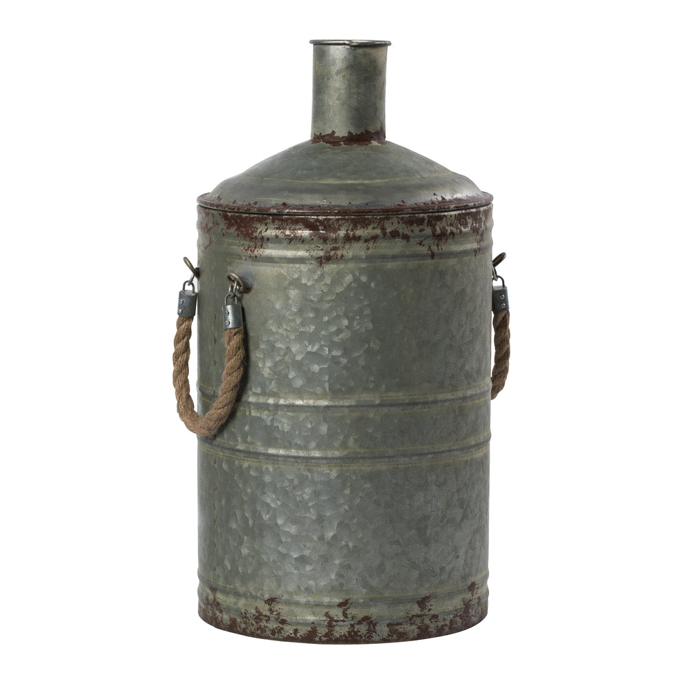 Vickerman 19.5” Rustic Metal Container with Handle - FQ196719