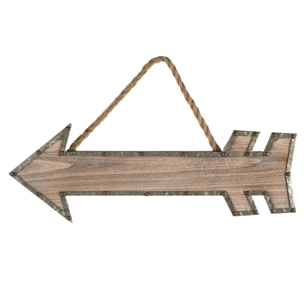 Vickerman 22” Rustic Arrow with Rope Hanger - FQ196807