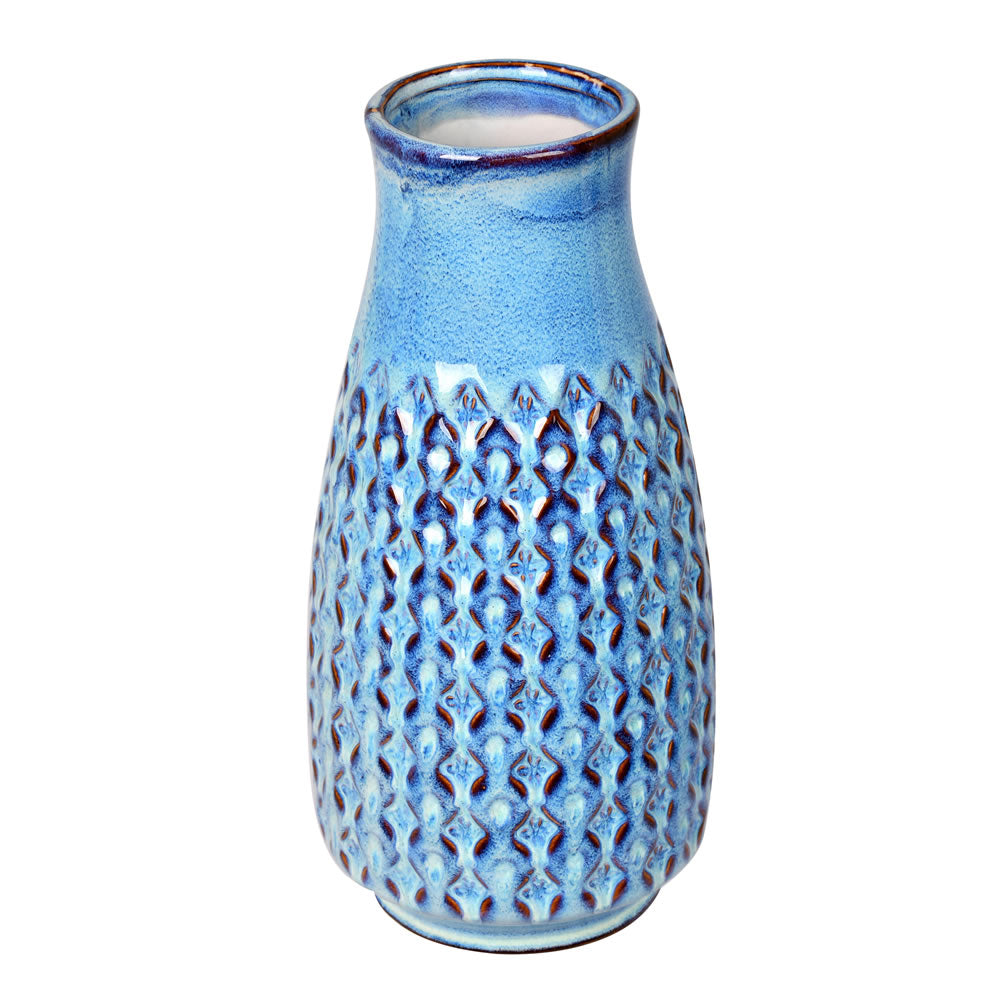 Vickerman 11” Powder Blue Mini Texture Ceramic Pot - FQ198611