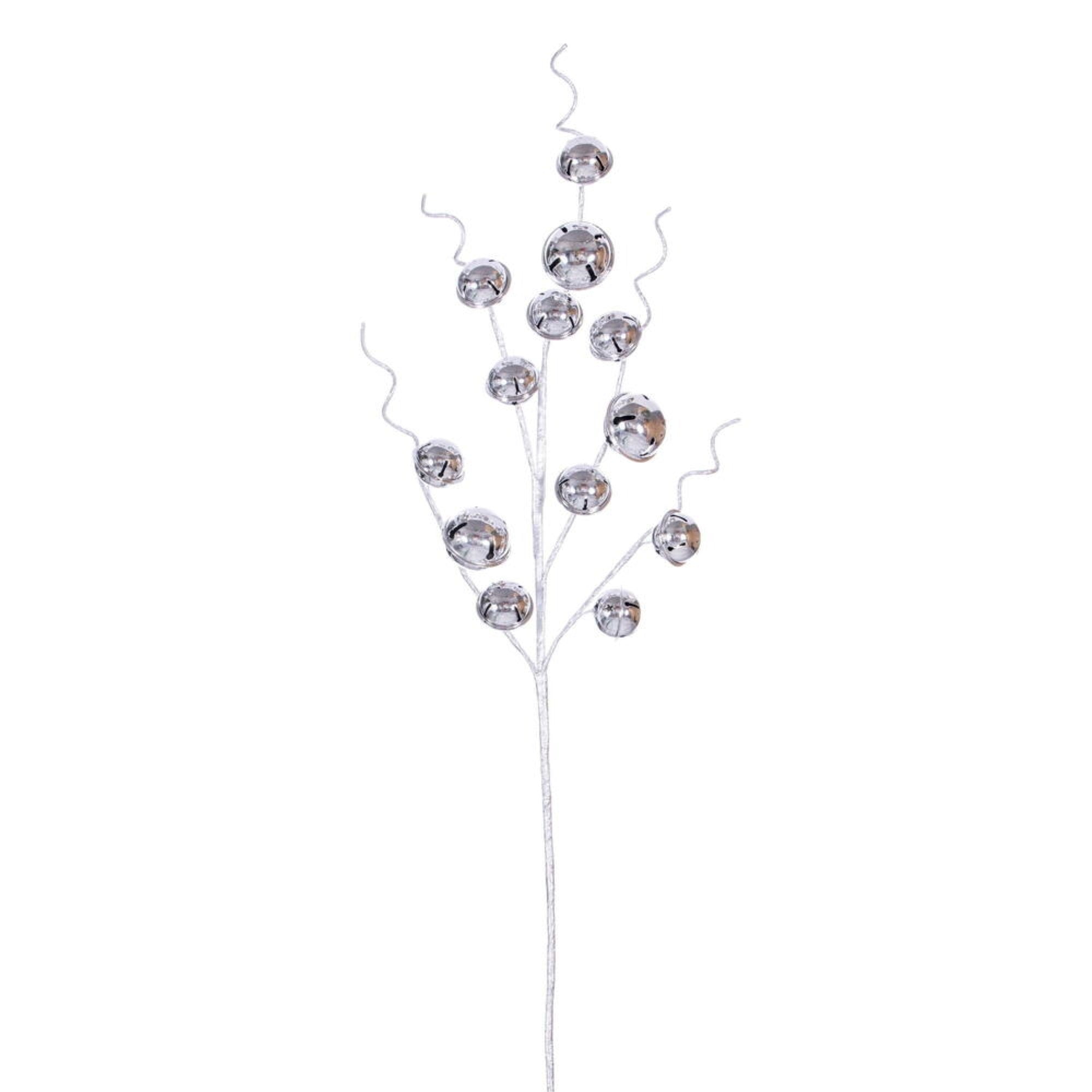 33” Silver Metal Jingle Bell Spray 2/Bag