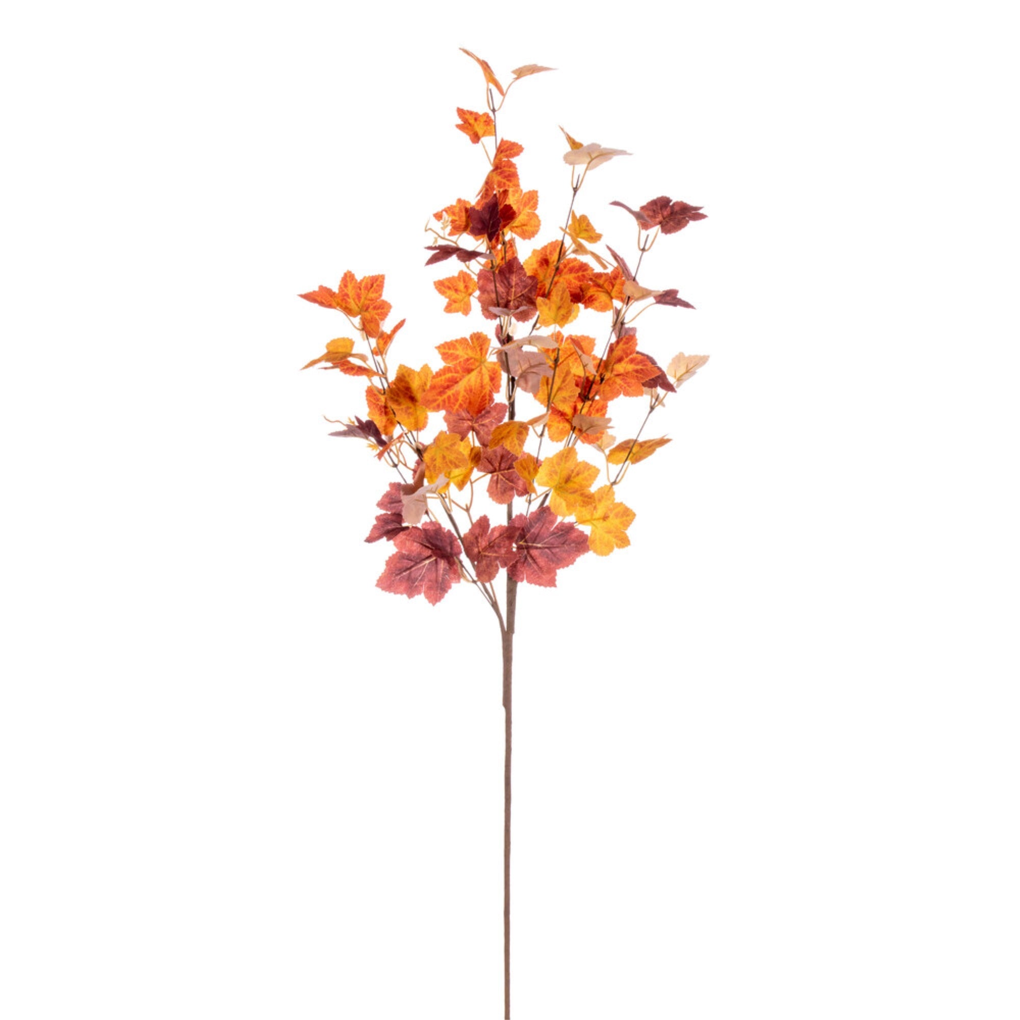 34” Orange Fall Maple Leaf Spray 2/Bag