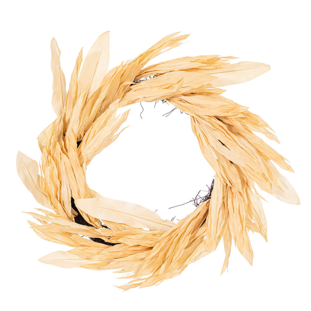 28” Cream Corn Husk Wreath