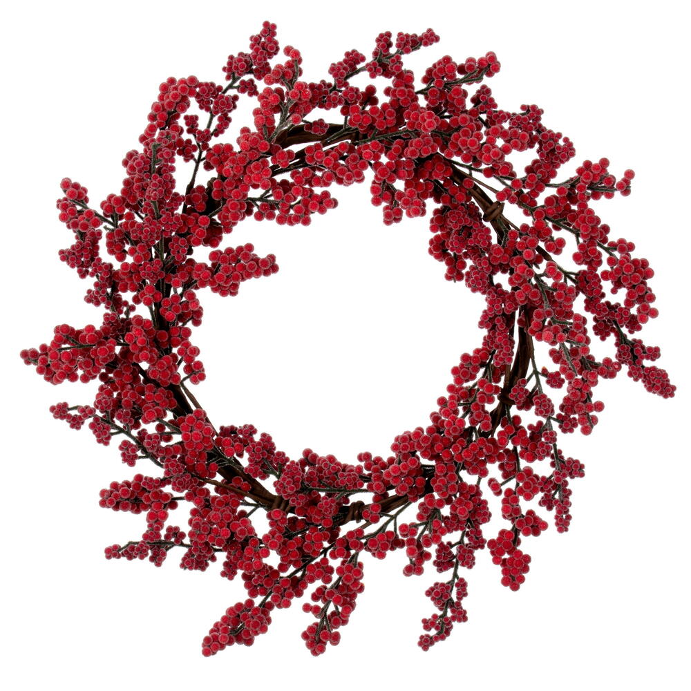 24” Red Ice Berry Wreath