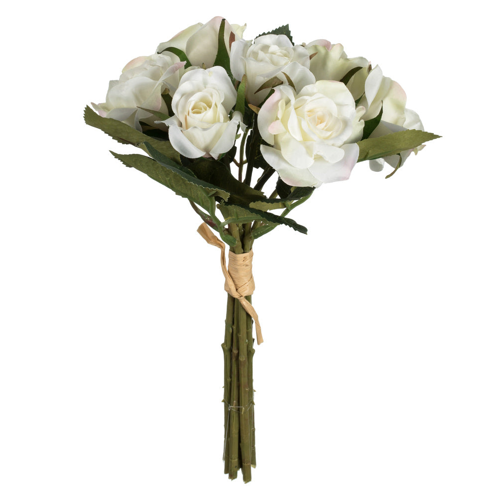 Vickerman 10” White Rose Bundle Pk/3 - FR190901