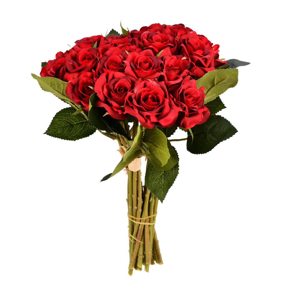 Vickerman 10” Red Rose Bundle 3/pk - FR190904