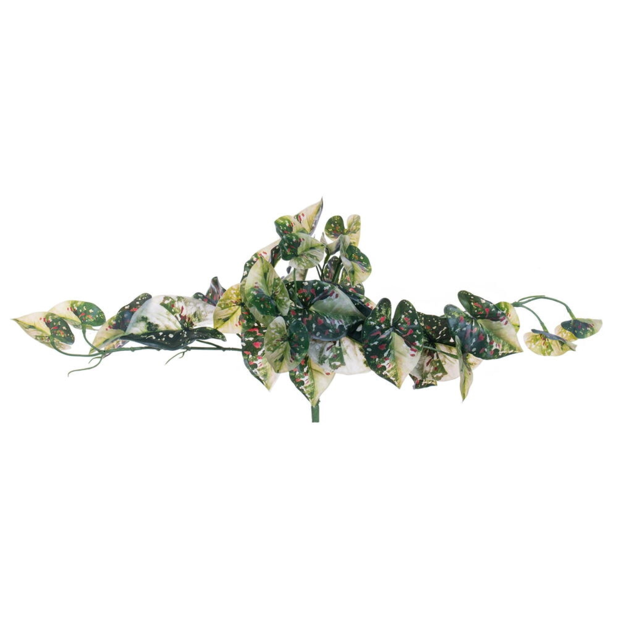 Vickerman 15” Artificial Green Hanging Variegated Leaves Vine. Includes two pieces per bag.