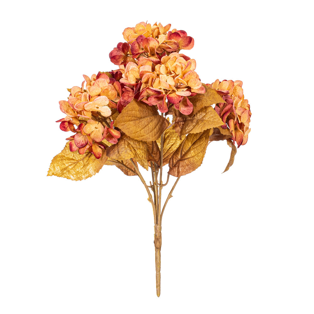 16.5” Brown/Cream Hydrangea Bush 2/Bag