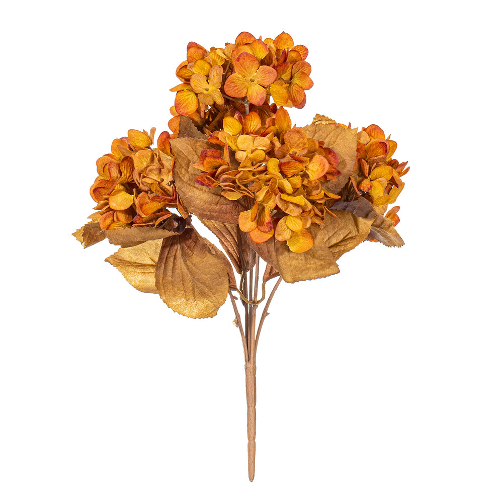 16.5” Yellow/Brown Hydrangea Bush 2/Bag