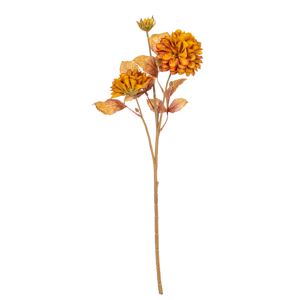 26” Yellow/Brwn Chrysanthemum Spray 3/Bg